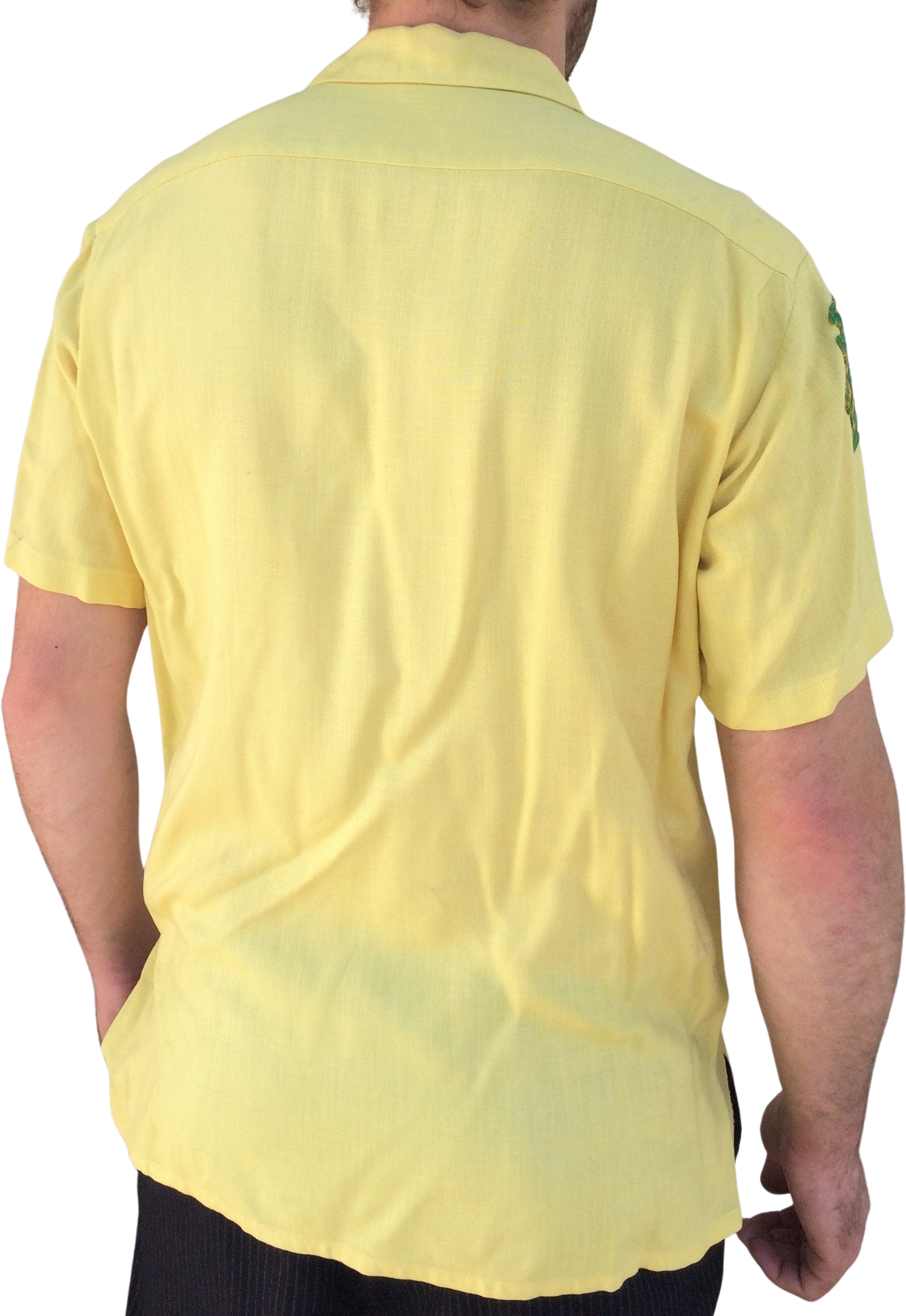 50s Yellow Bowling Shirt Air Flo Mens Short newest Sleeve L