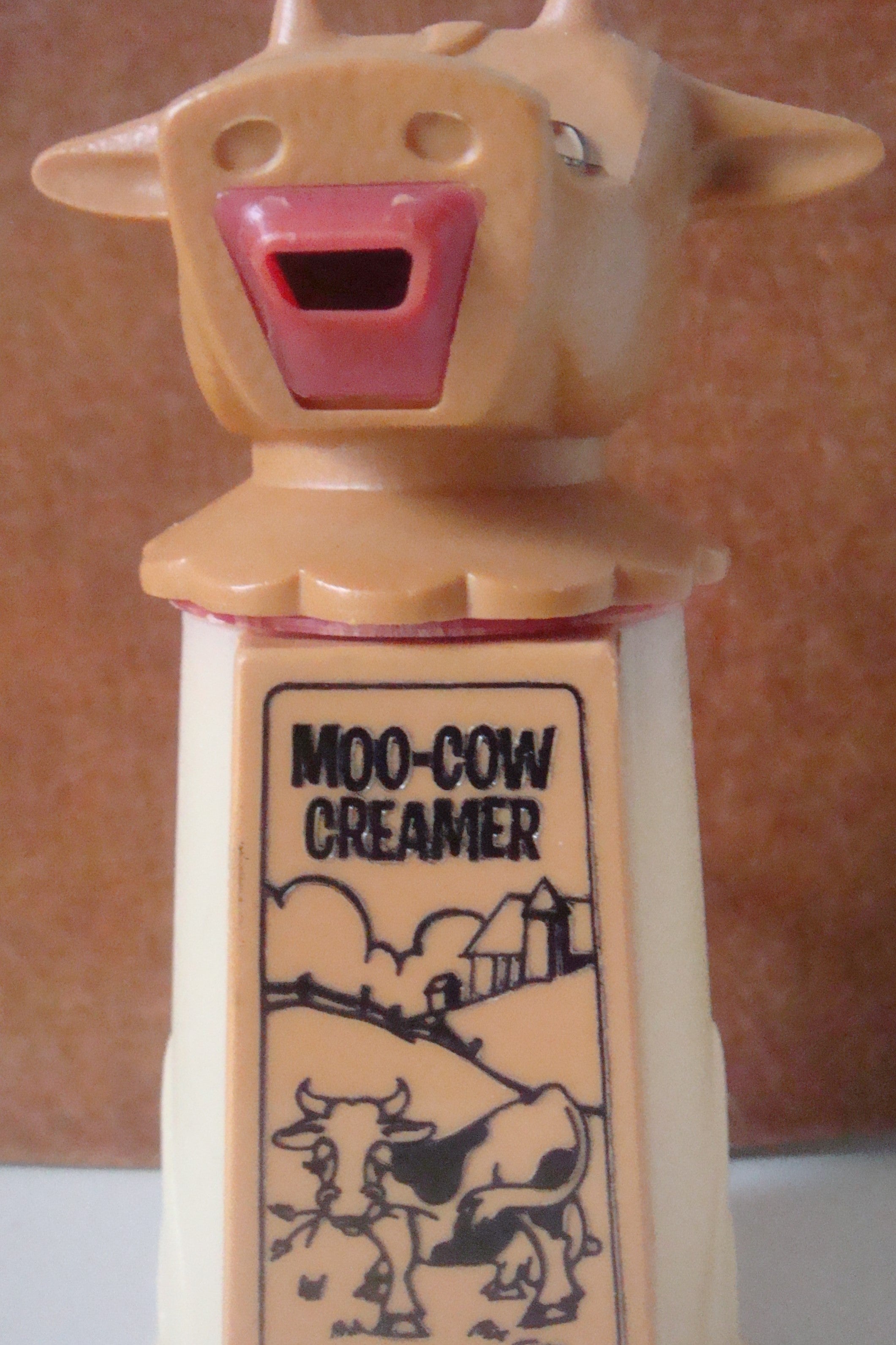 Vintage 70s Molded Plastic Moo Cow Diner Creamer By Whirley Industries