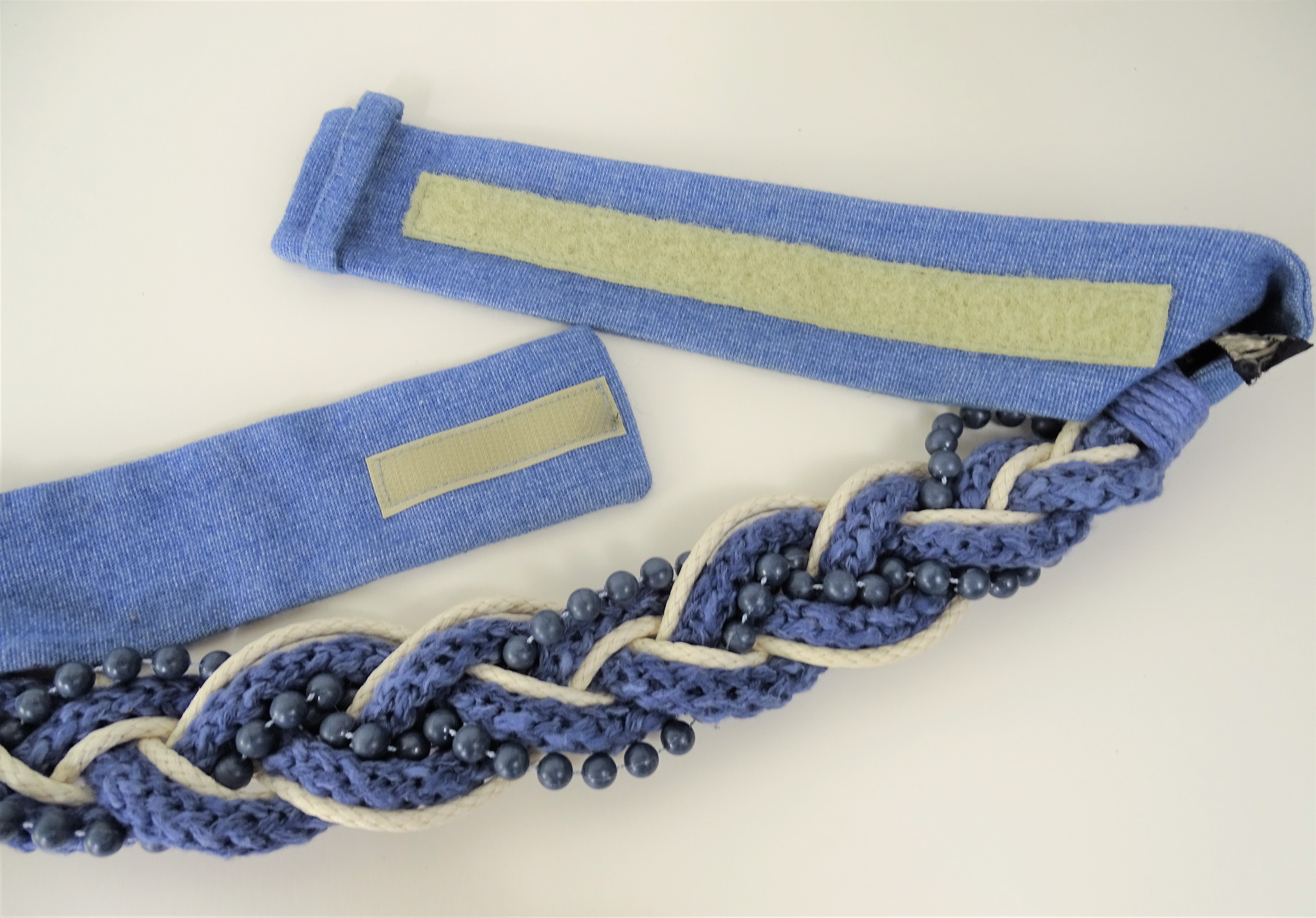 Jean Rope Map Vintage 80s Woven Adjustable Braided Denim Blue Jean Rope Belt By ...