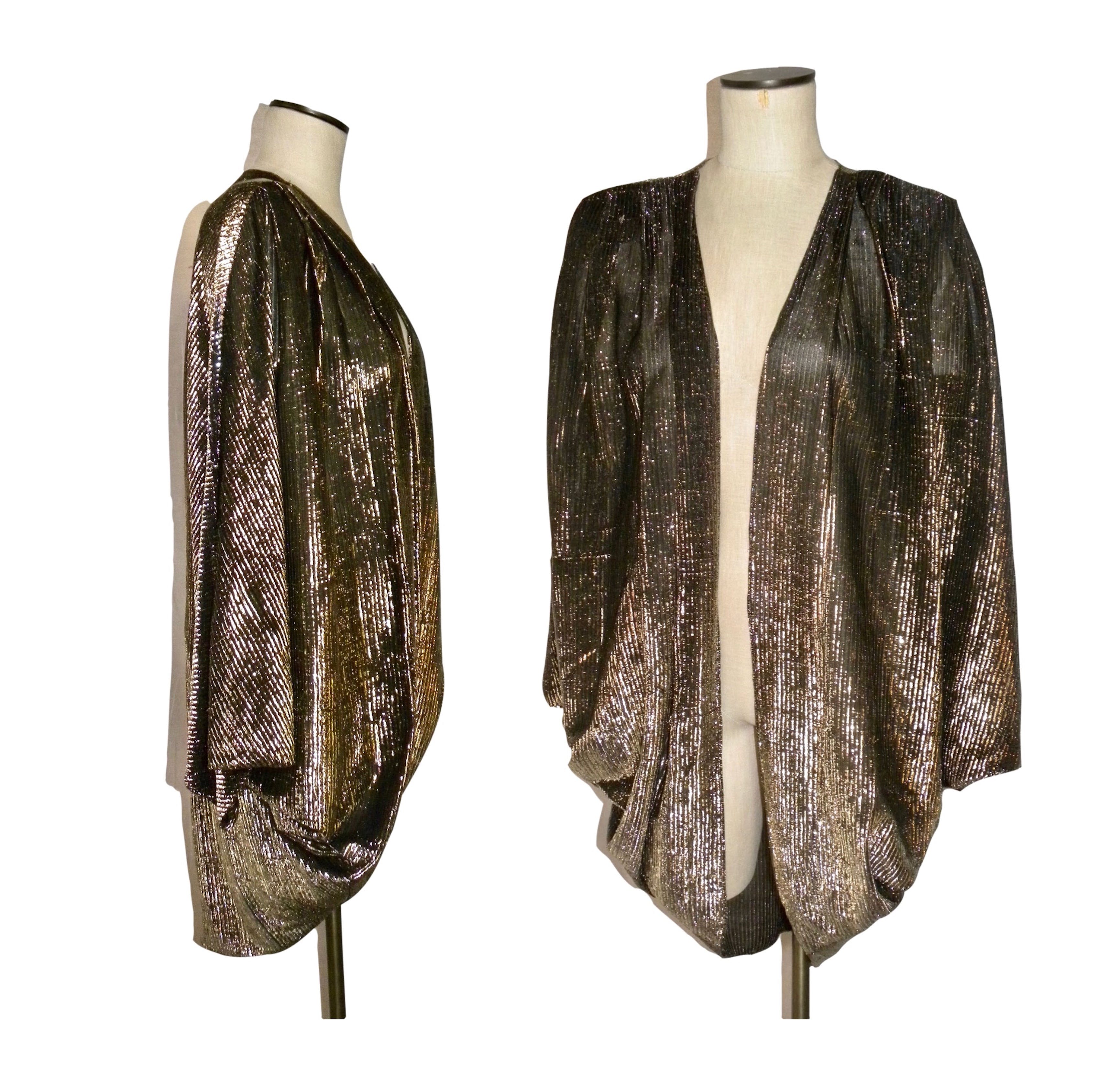 Vintage 70's Disco Gold Metallic Thread Draped Jacket | Shop THRILLING