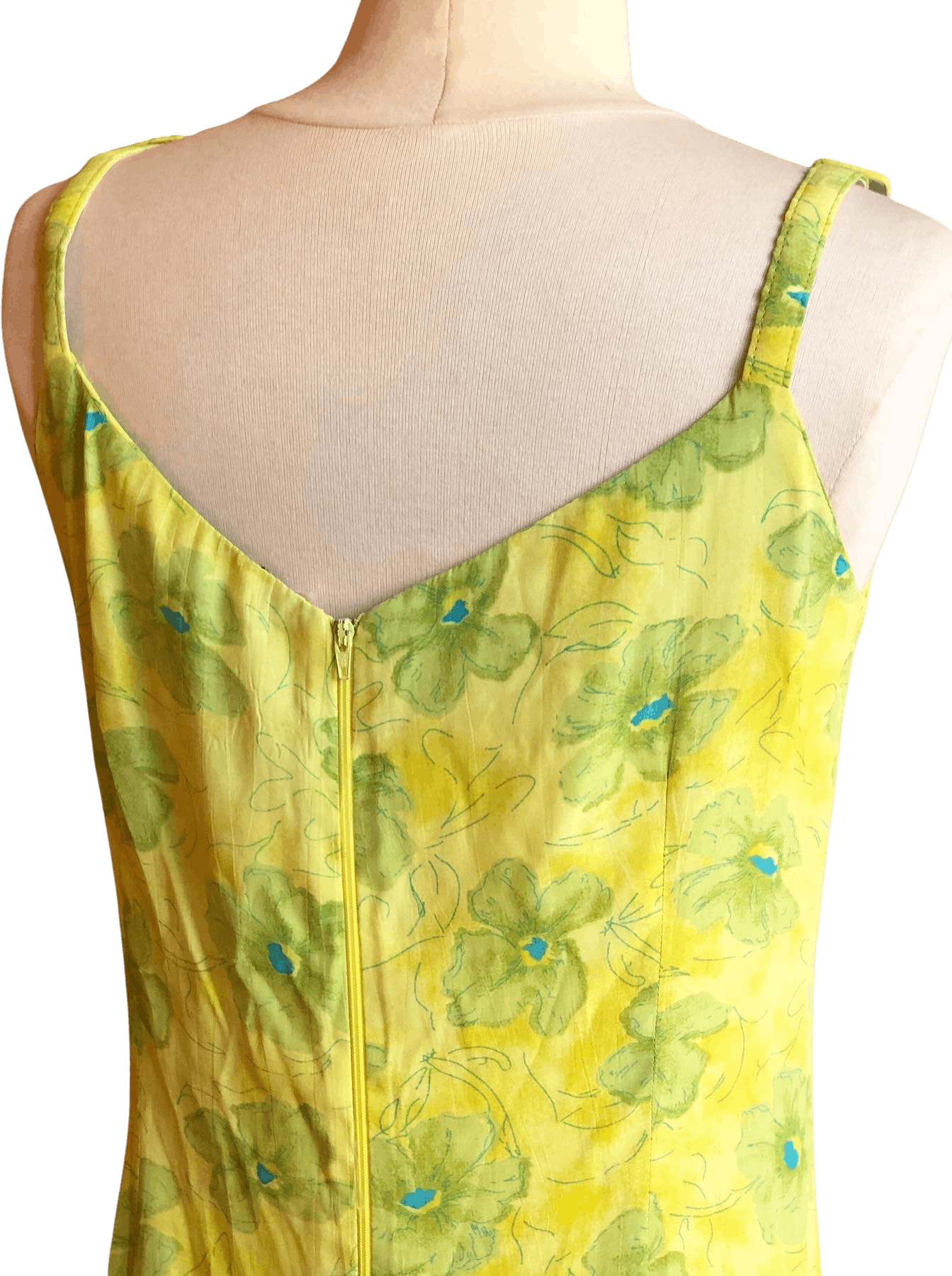 Vintage 90's Lime Flower Mini Dress Shop THRILLING