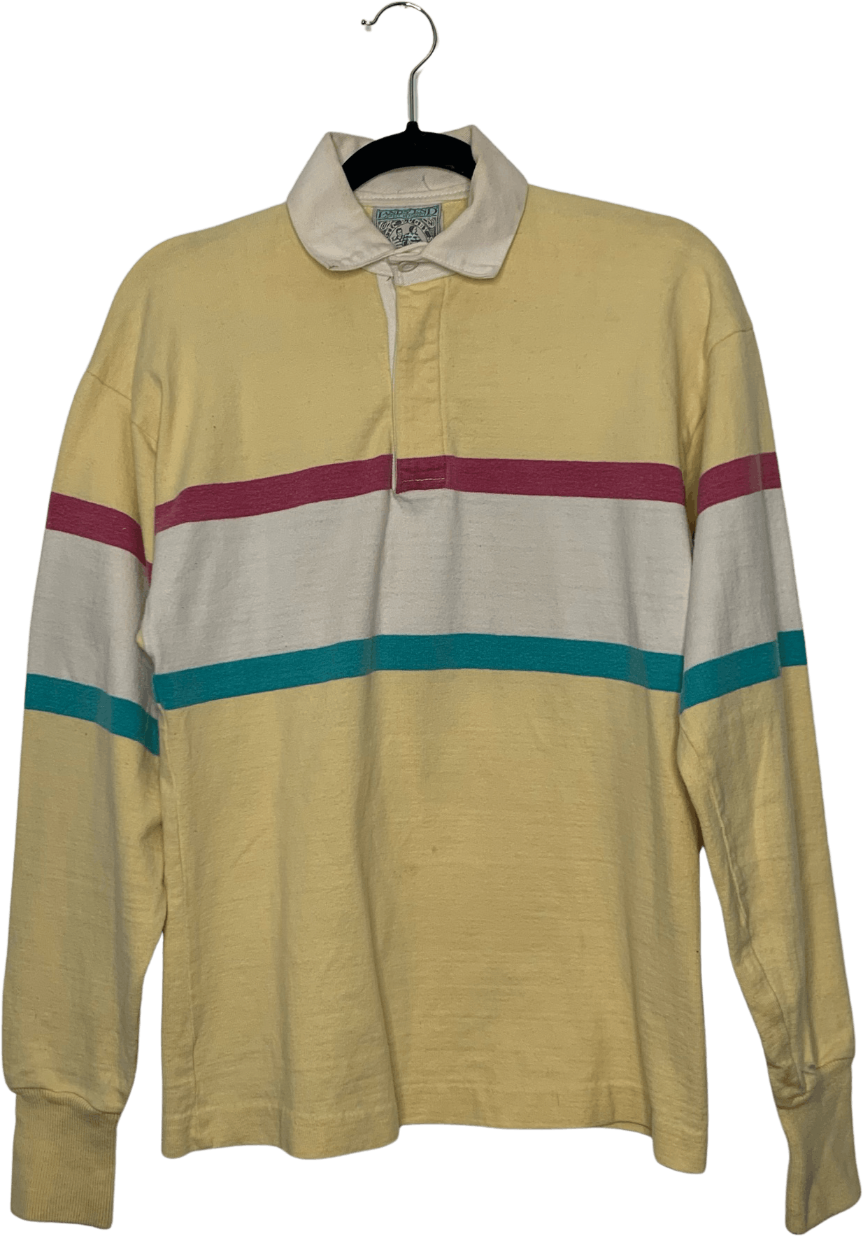 Vintage Pale Yellow Long Sleeve Rugby Shirt | Shop THRILLING