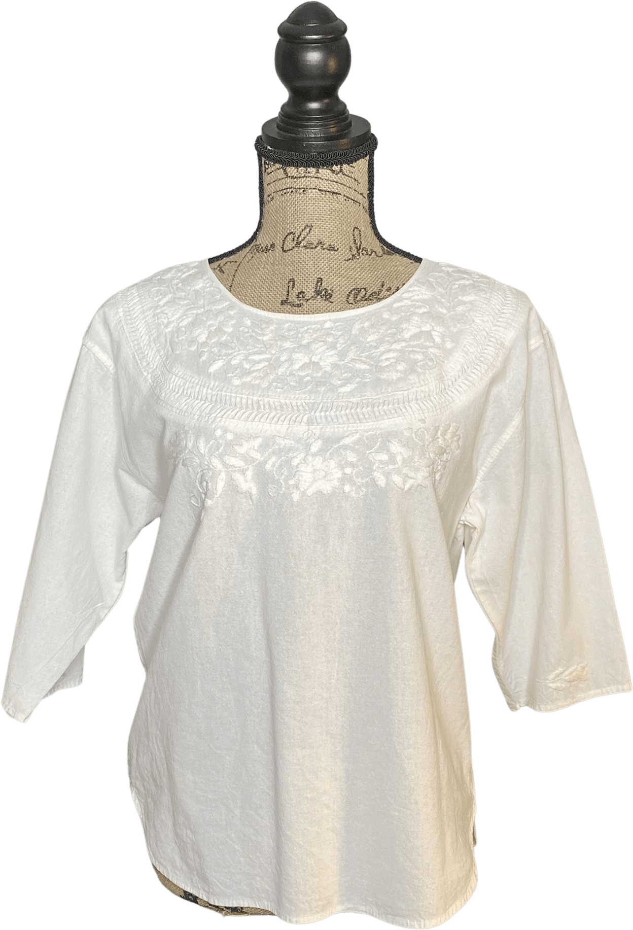 Vintage 80’s White Cotton Embroidered Peasant Blouse | Shop THRILLING