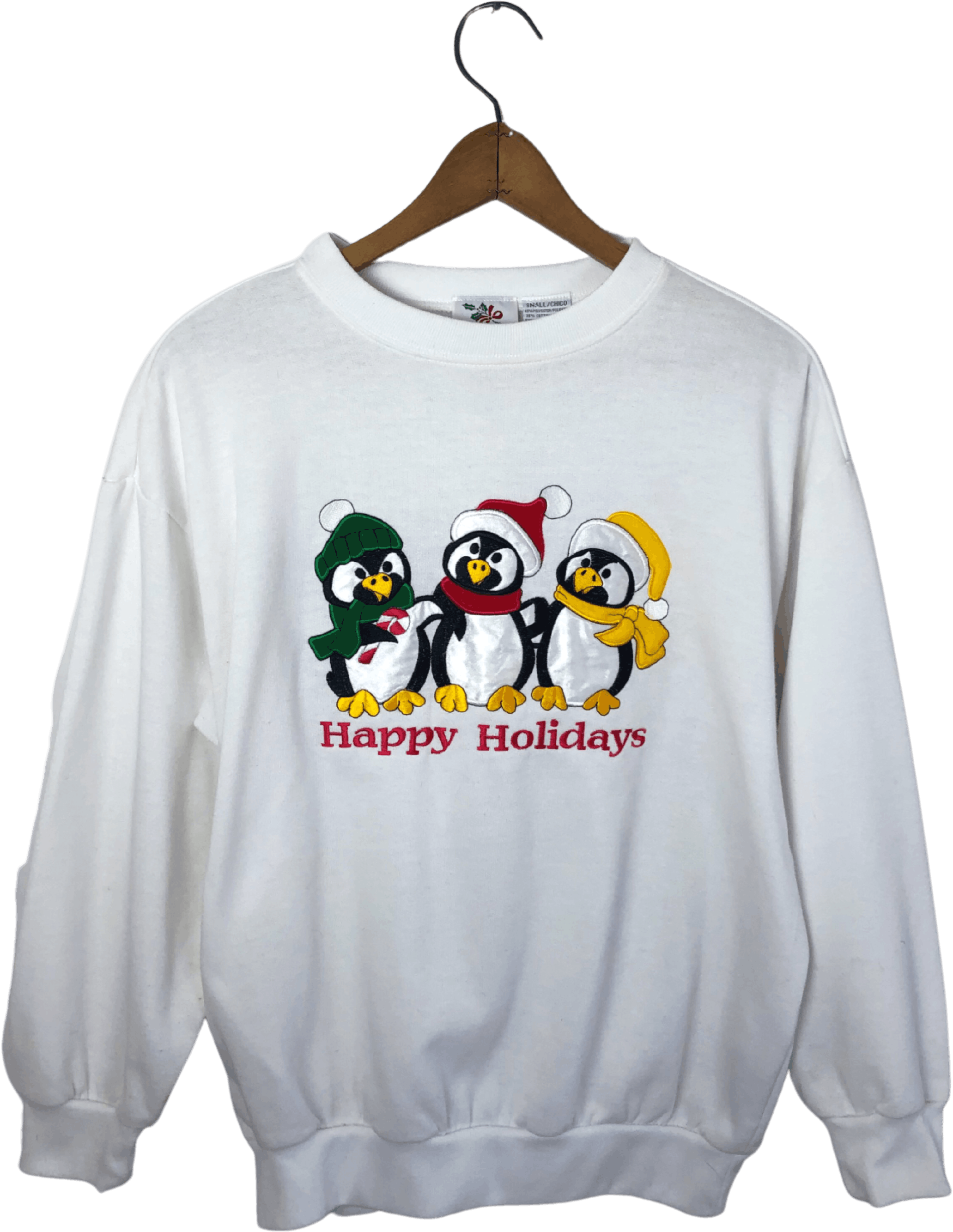 Vintage 90’s Happy Holidays Penguin Trio Soft Sweatshirt by Nutcracker ...