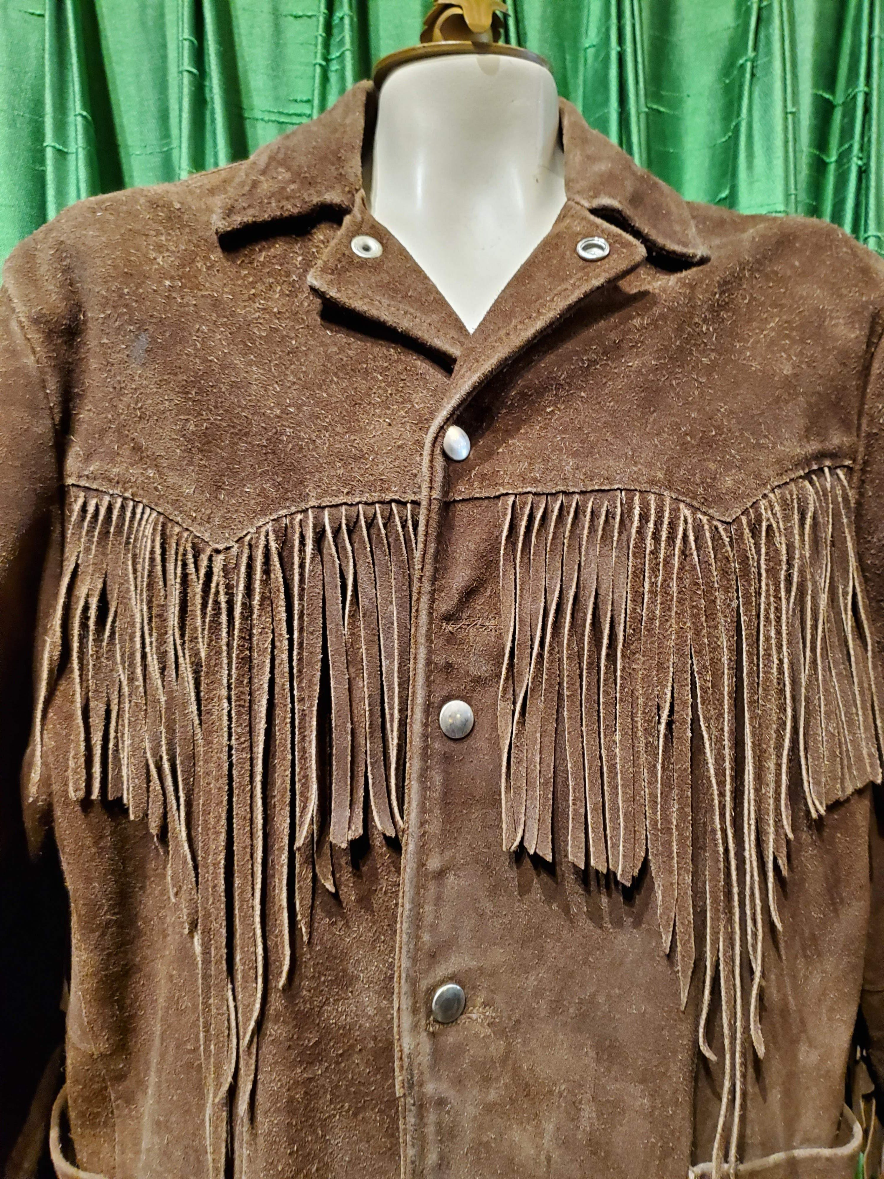 Vintage 70's Brown Suede Fringe Coat by Pioneer Wear | Shop THRILLING