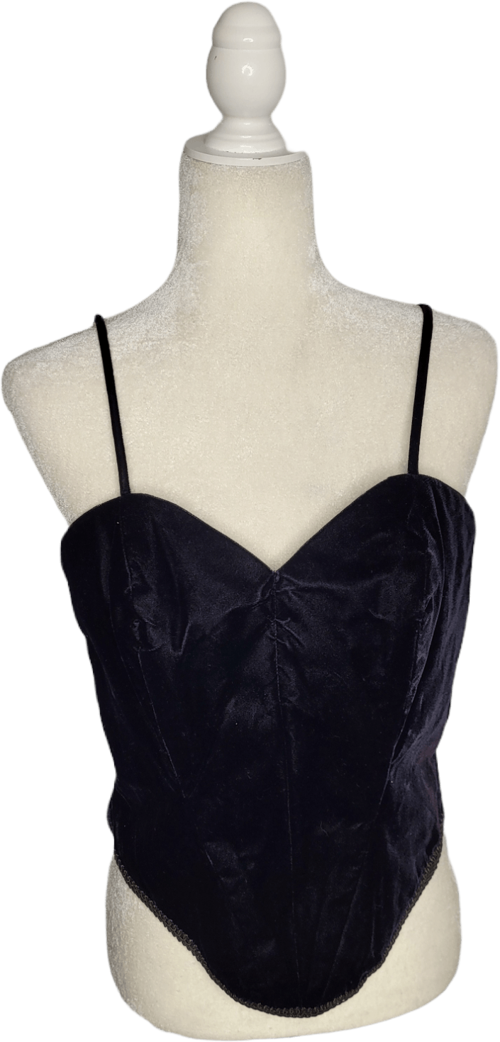 Vintage 80's Velvet Zip Back Bustier Corset Top by Loralie Original ...