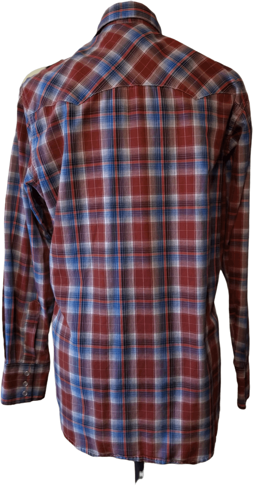 Vintage Red and Blue Plaid Western Shirt with Pearlized Snaps by ...