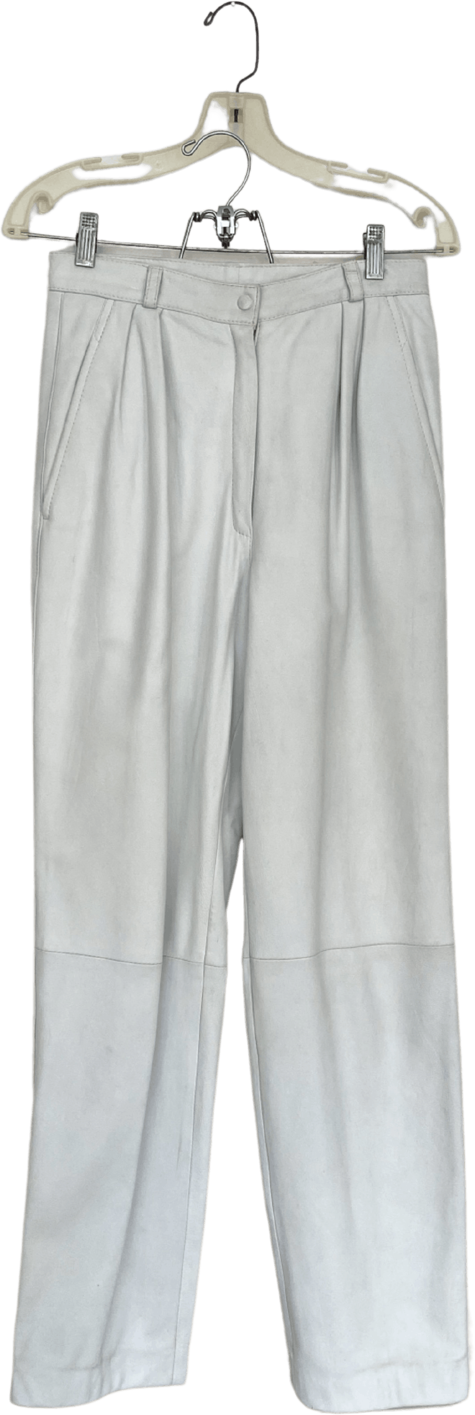 Vintage 80's White Leather pant suit size 42 | Shop THRILLING