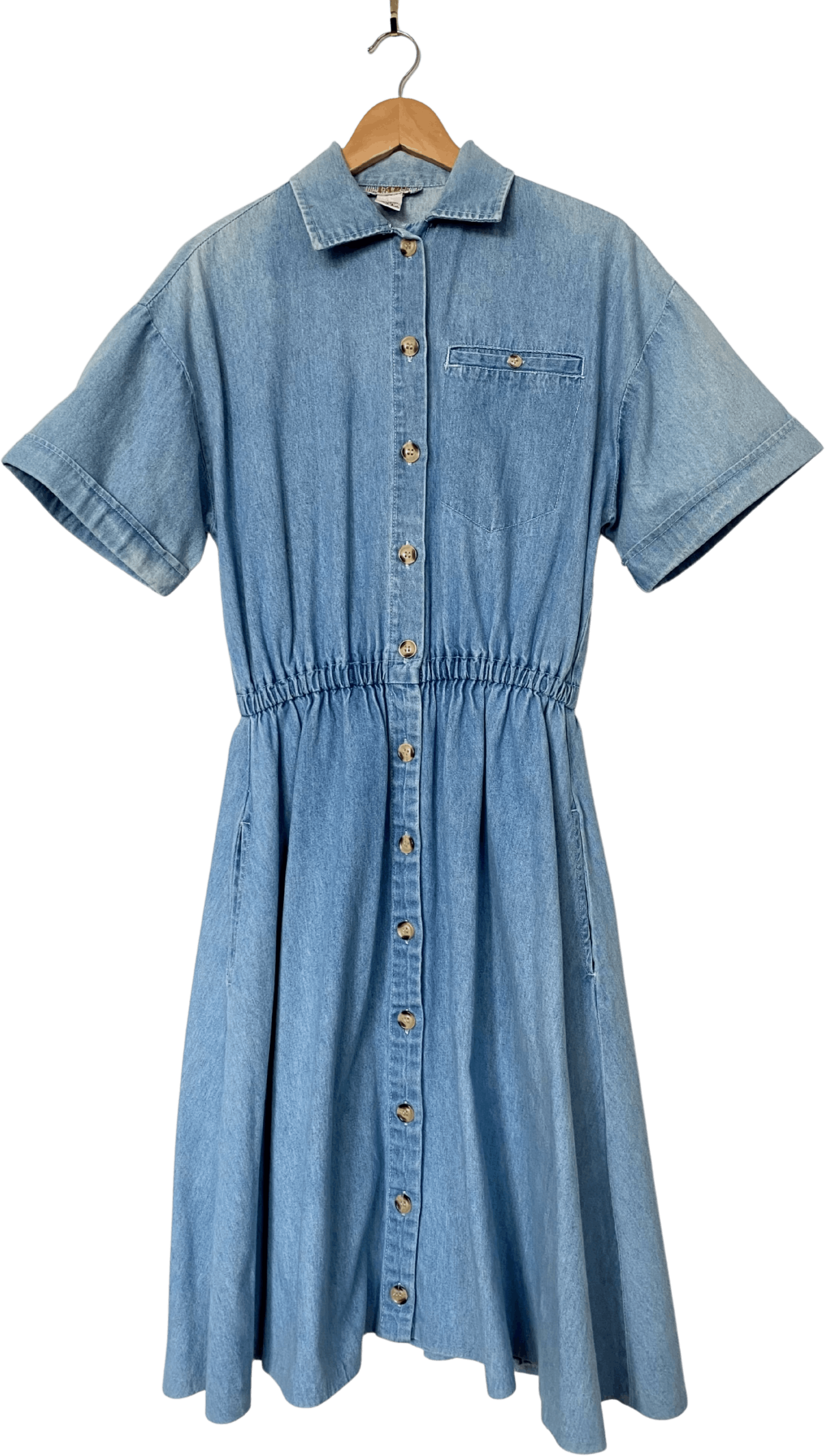 Vintage 90's Short Sleeve Denim Dress by Fads | Shop THRILLING