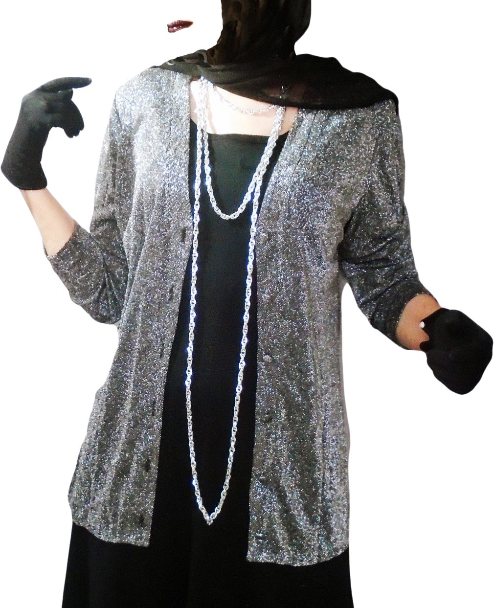 Vintage 80s Sparkly Black Silver Tweed Cardigan Top Jacket By Rabbit ...