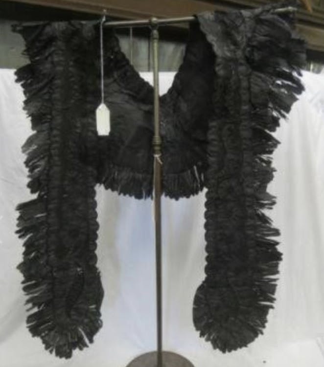 Victorian Black Lace Silk Shawl main image 0