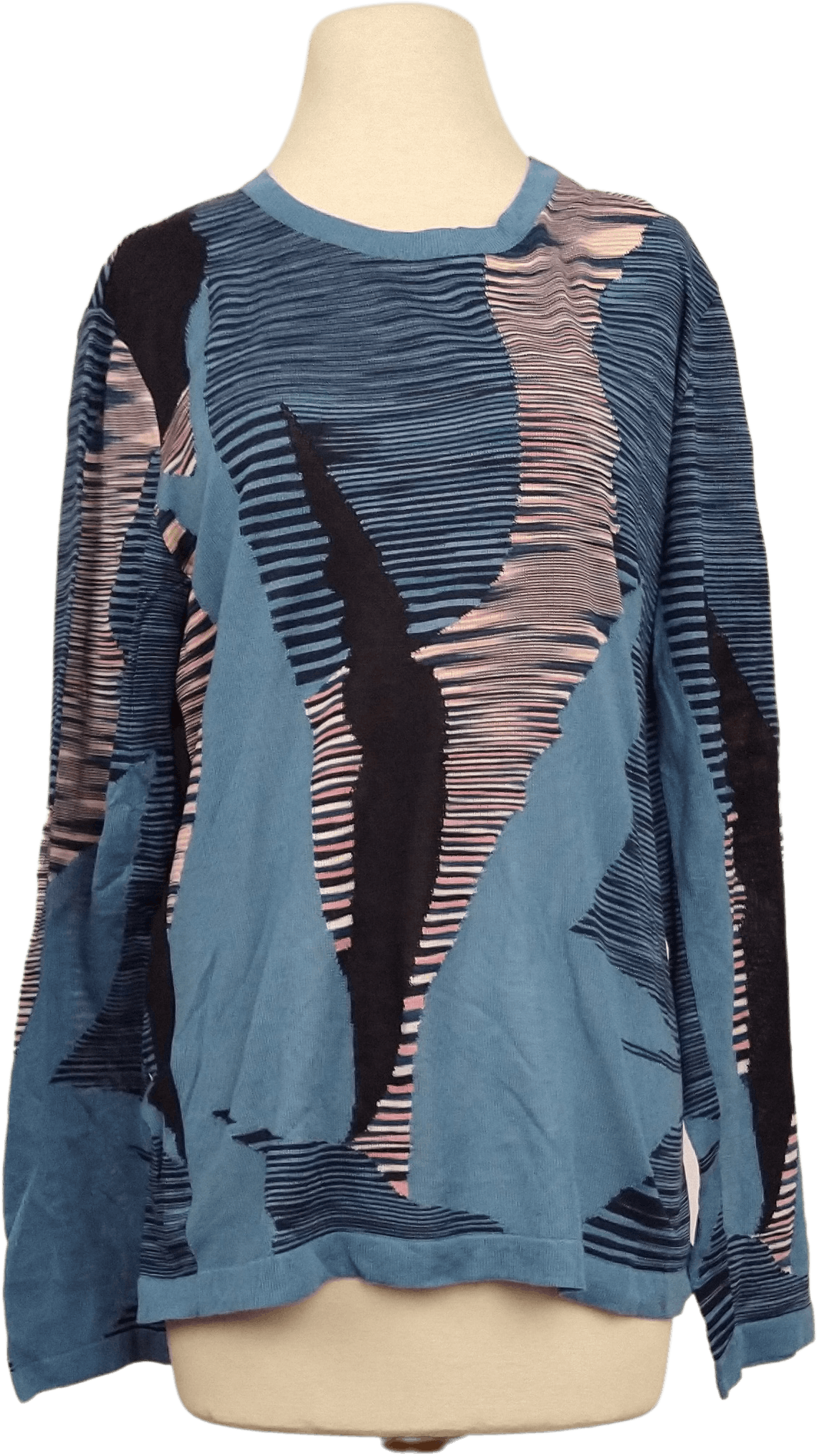 Vintage 90's Graphic Blue Tone Knit Top by Missoni | Shop THRILLING