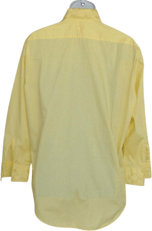 Vintage 70's Embroidered Yellow Ruffle Tuxedo Shirt by After Six | Shop ...