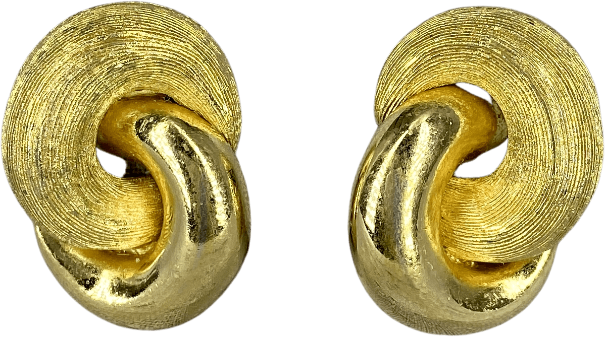 Vintage 80’s Gold Knot Dior Clip On Earrings by Christian Dior Shop