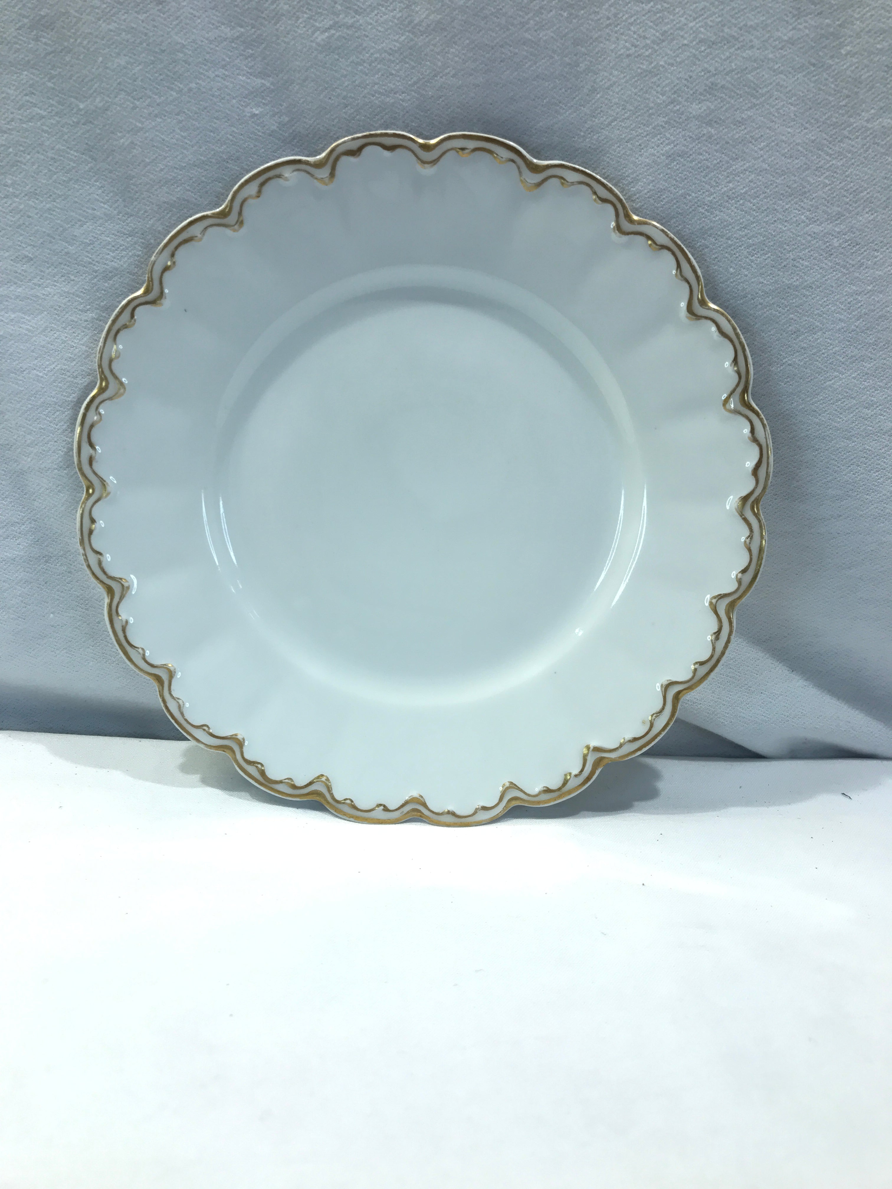 Vintage 60s Salad Plate White Gold Trim Fine China By Theodore Haviland ...