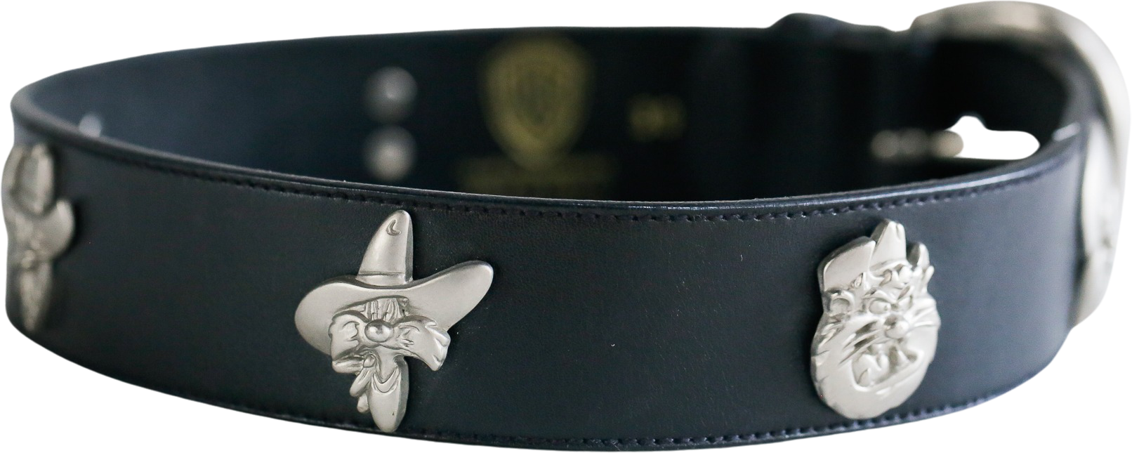 Vintage Looney Tunes Black Leather Belt with Silver Buckle 90 main image 3