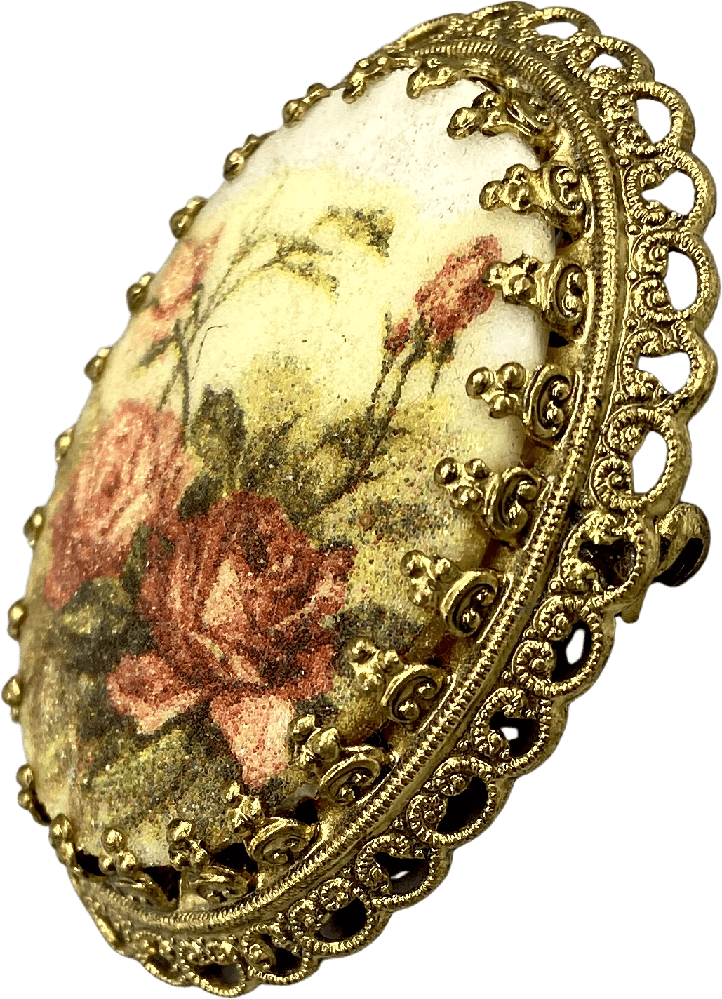 Vintage Mid Century Sugar Glass Rose Flower Brooch Shop THRILLING