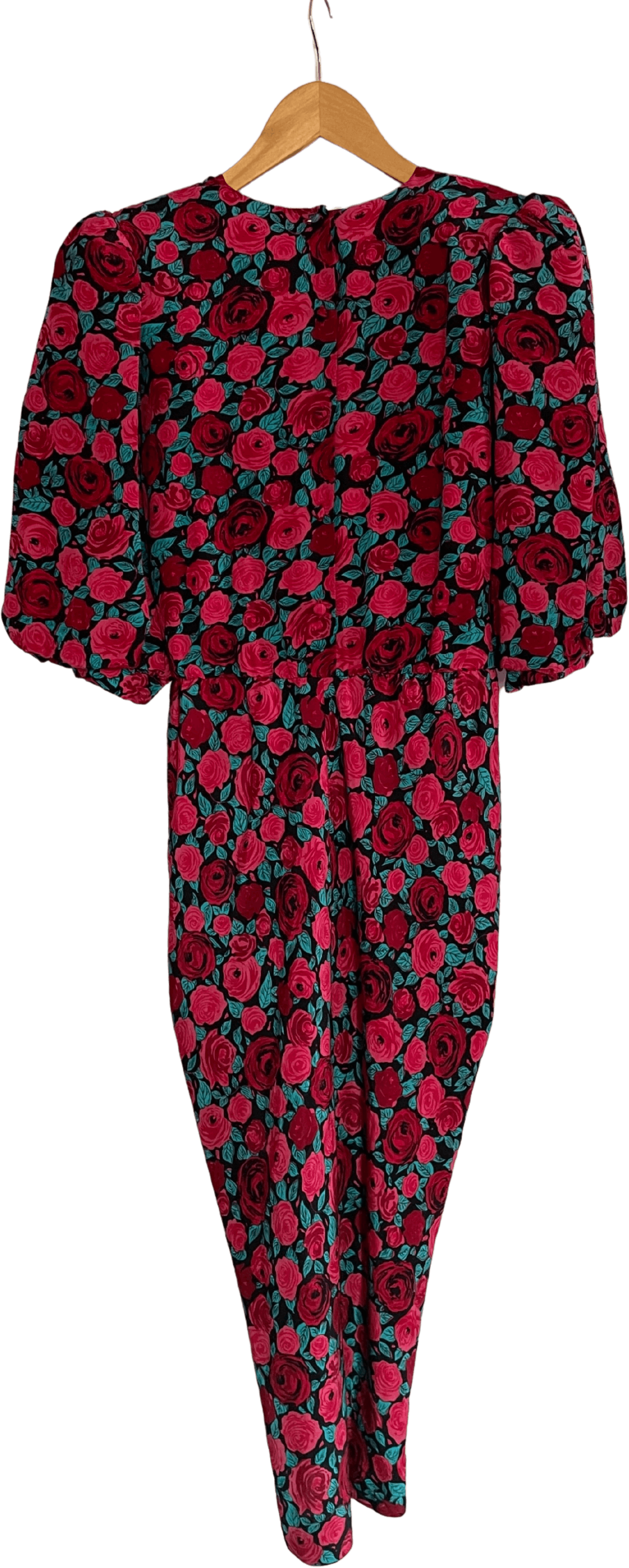 Vintage Fine Floral Puff Sleeve Dress