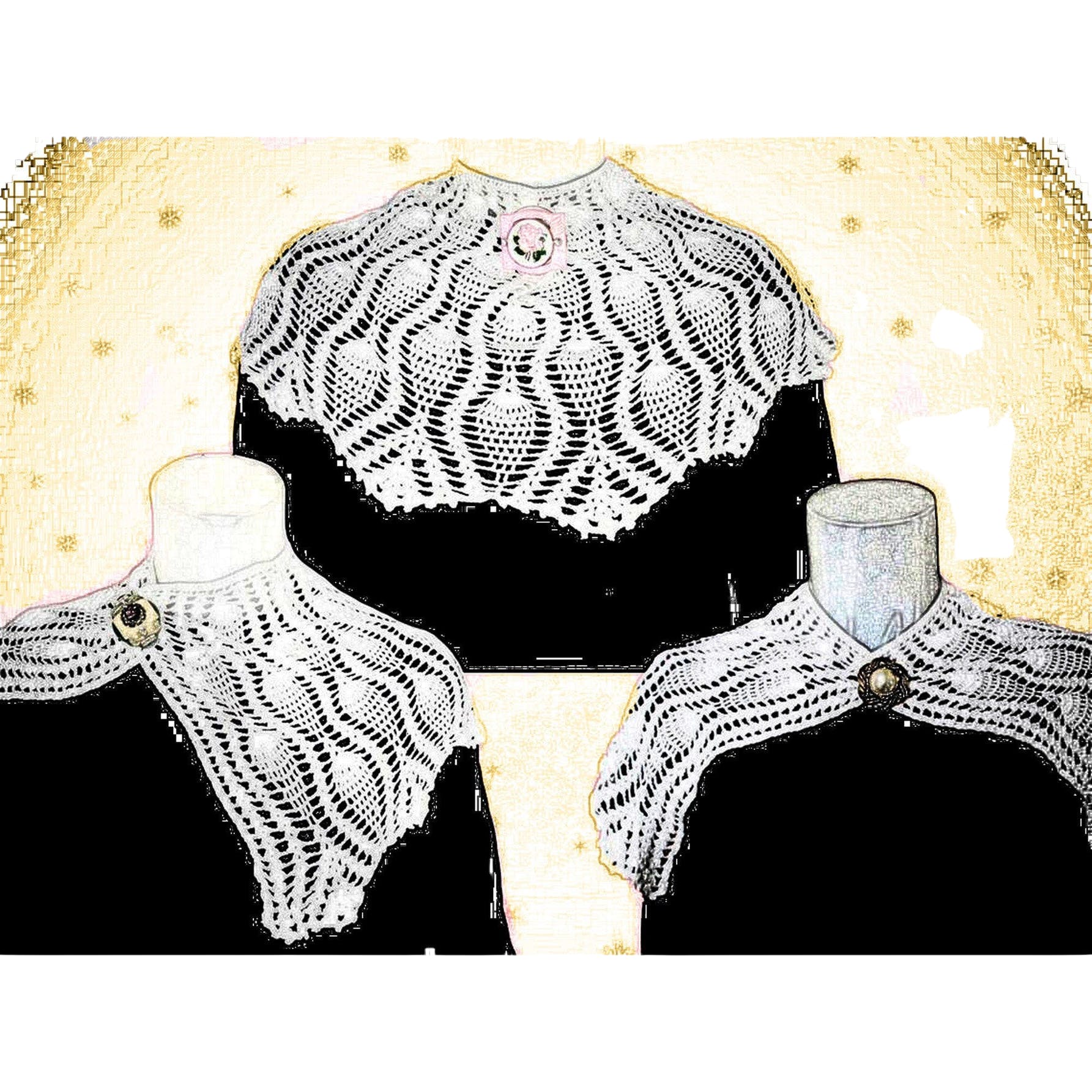 Vintage 20s/30s Removable Collar White Puritan Bib Styling Options ...