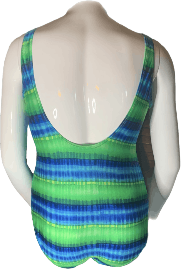 Green Plaid Vintage Spliced Ruched One-piece Swimsuit