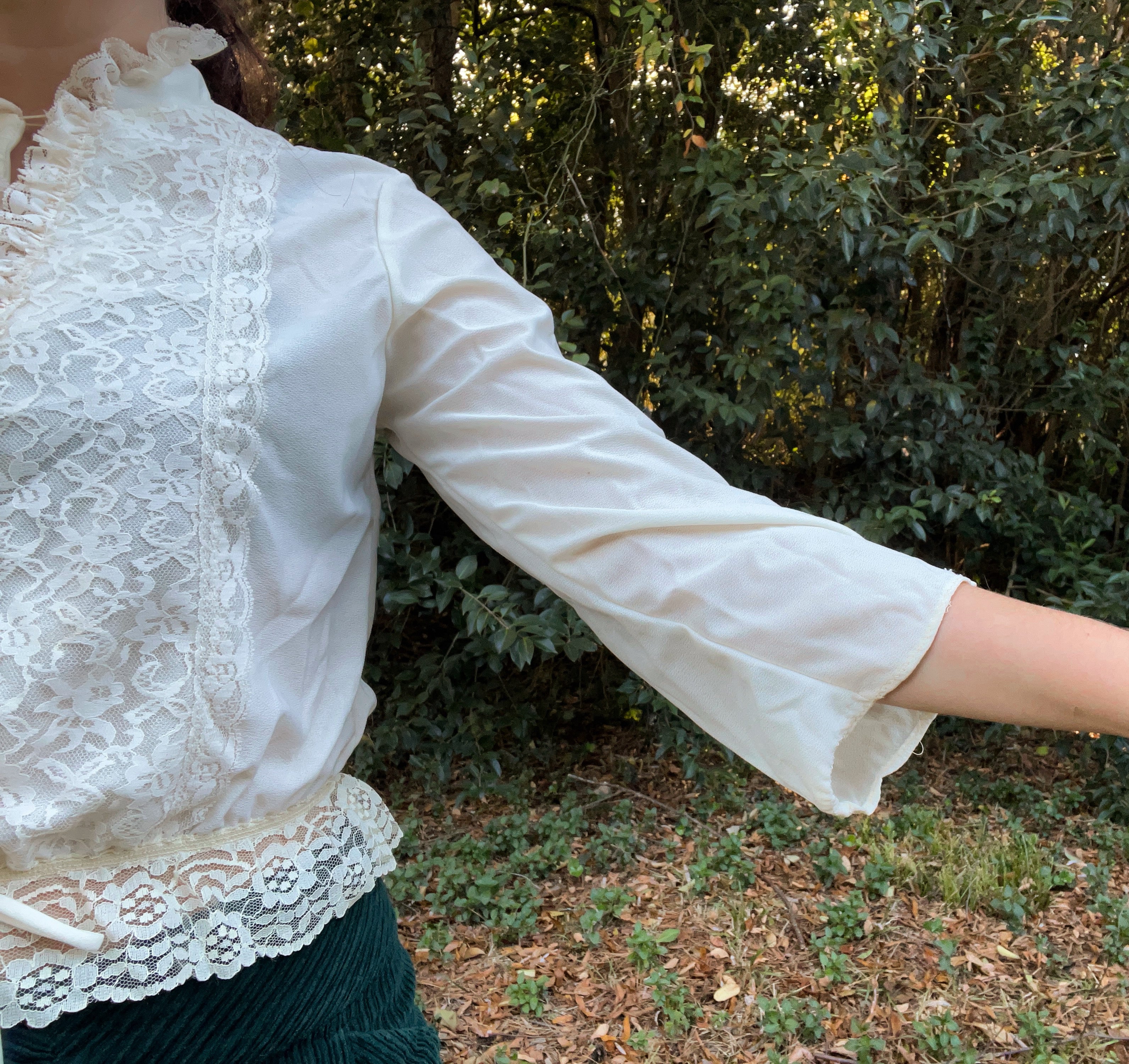 Vintage 70s Victorian Inspired Lace Ruffled Blouse By Leslie Ann | Shop ...