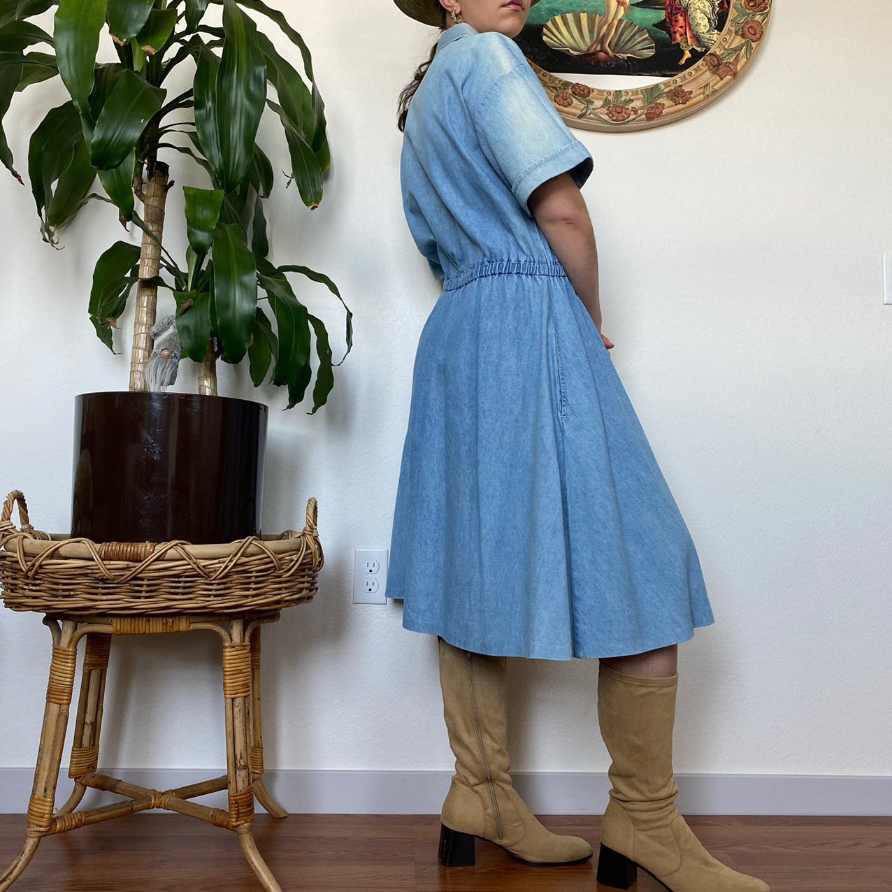 Vintage 90's Short Sleeve Denim Dress by Fads | Shop THRILLING
