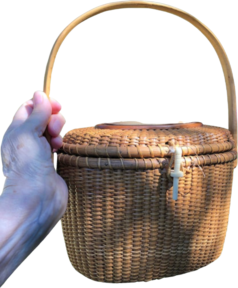 Vintage 80s Farmum Nantucket Lightship Basket Handbag Shop THRILLING