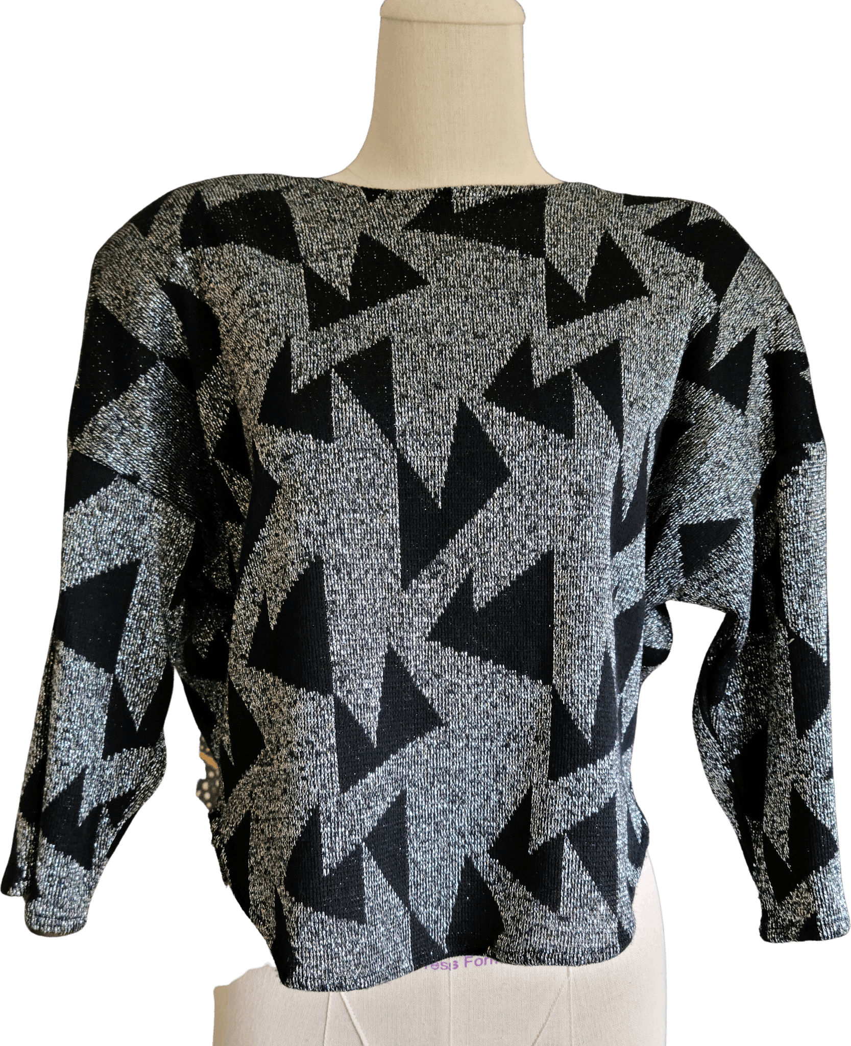 Vintage 80's Geometric Metallic Sweater | Shop THRILLING