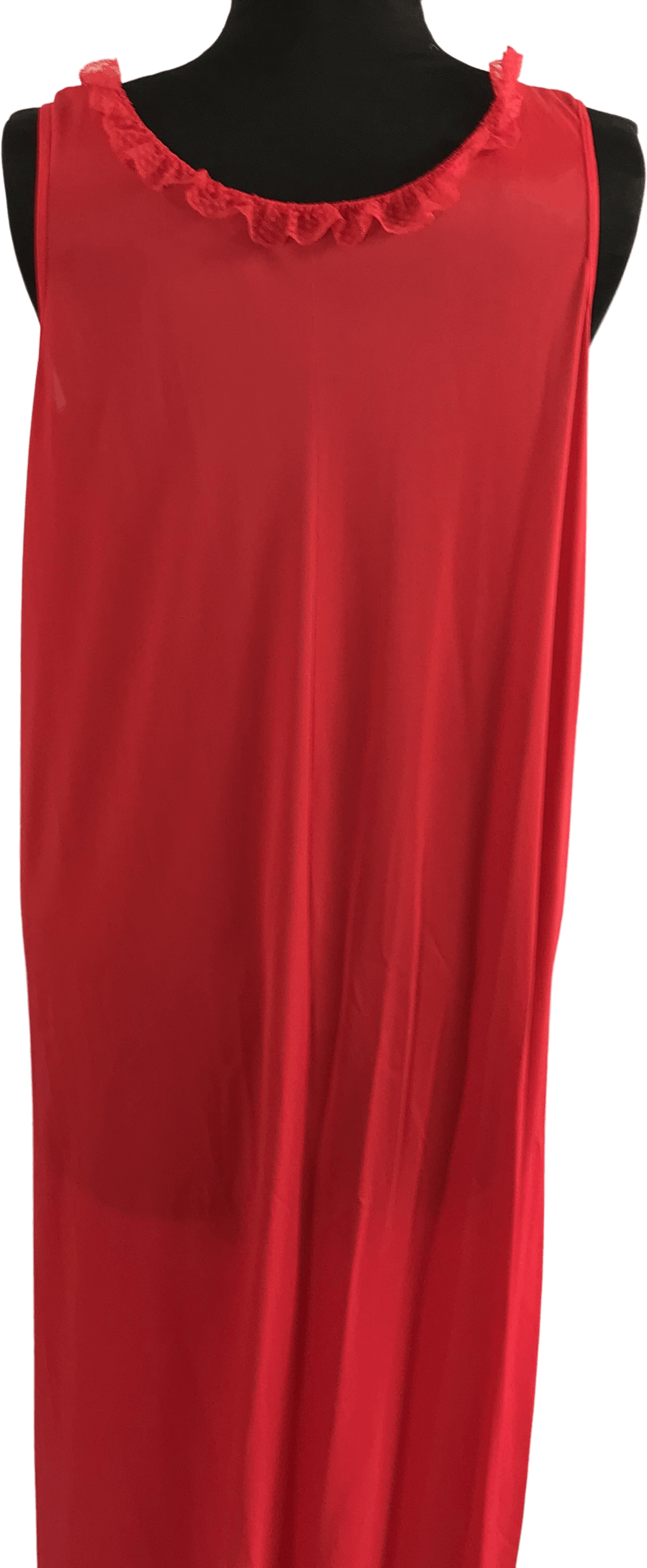Vintage 70's Ruffle Trim Red Maxi Nightgown | Shop THRILLING