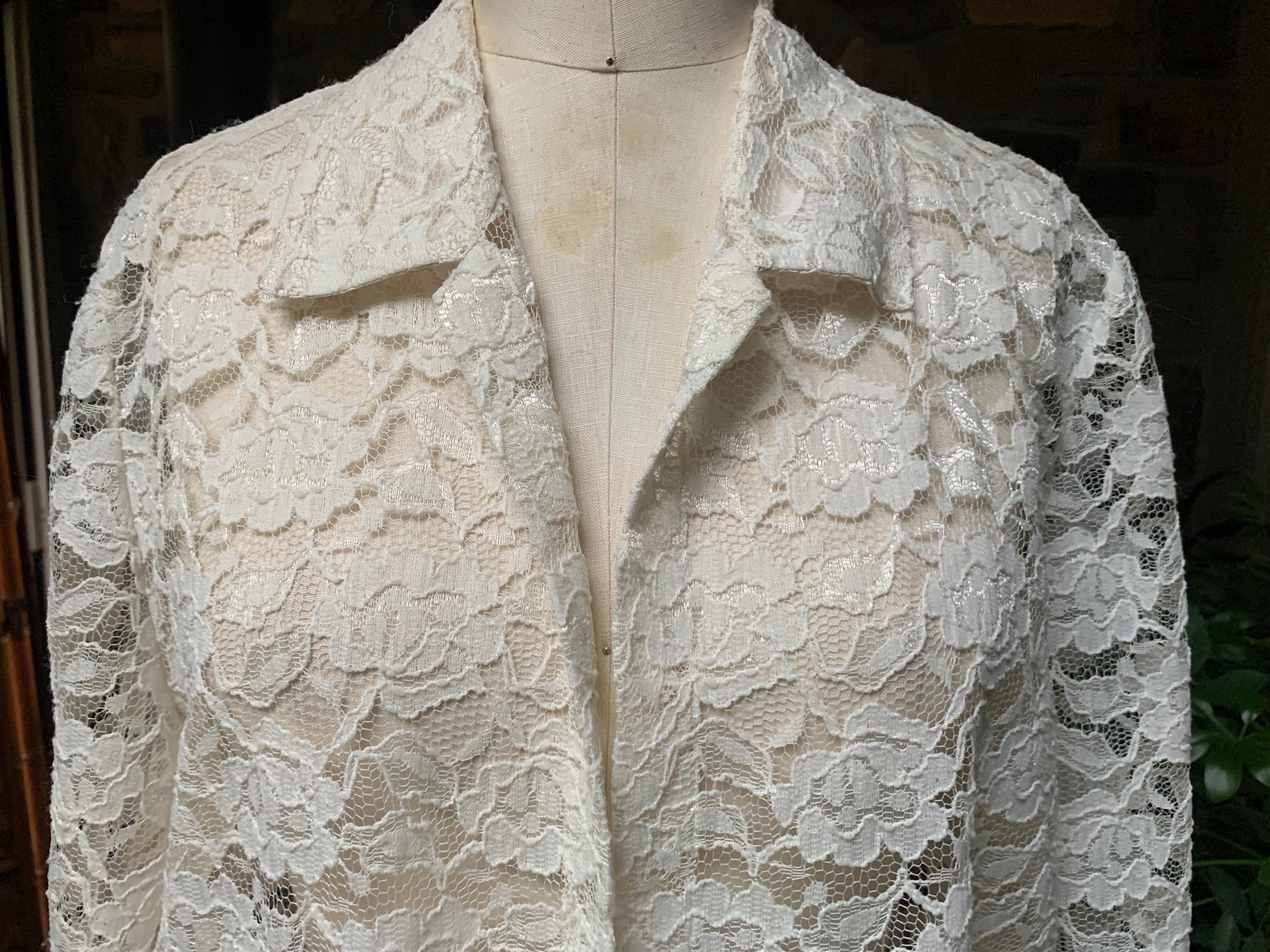 Vintage White Lace Open Front Blouse Jacket | Shop THRILLING