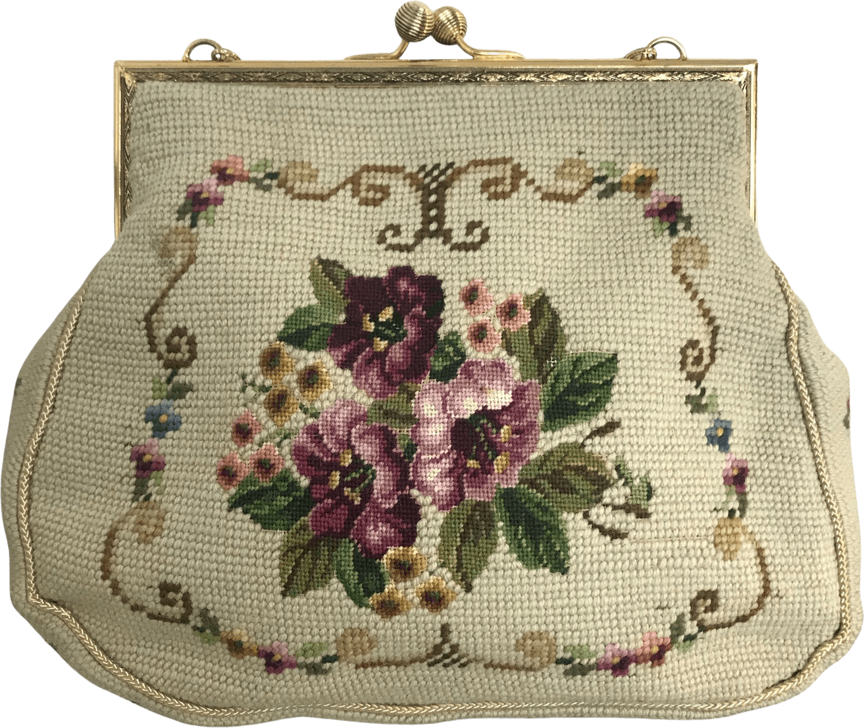 Vintage 60's Floral Tapestry Needlepoint Purse | Shop THRILLING