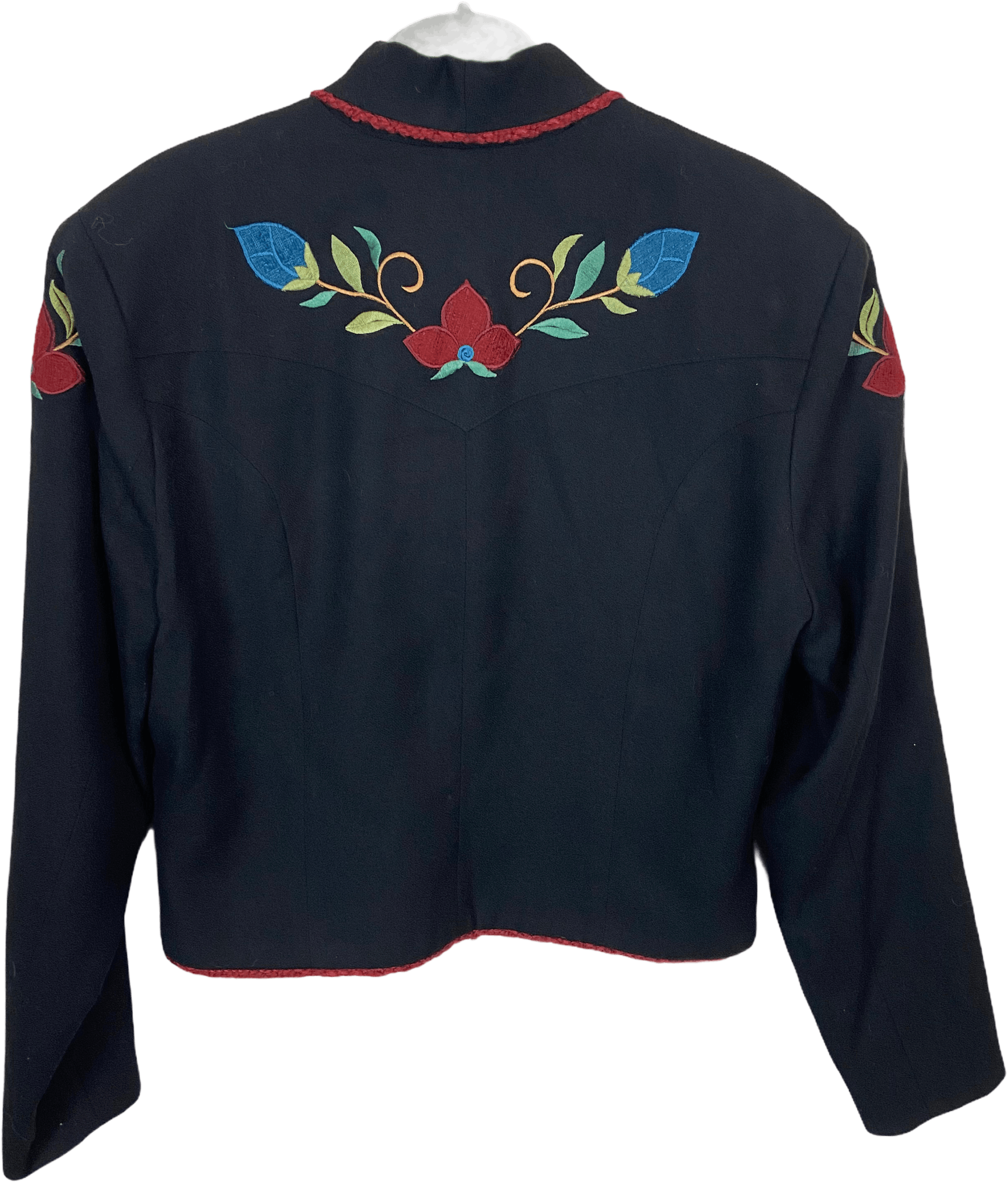 Vintage 80's Black Western Yoke Embroidered Jacket by Studio West Shop THRILLING