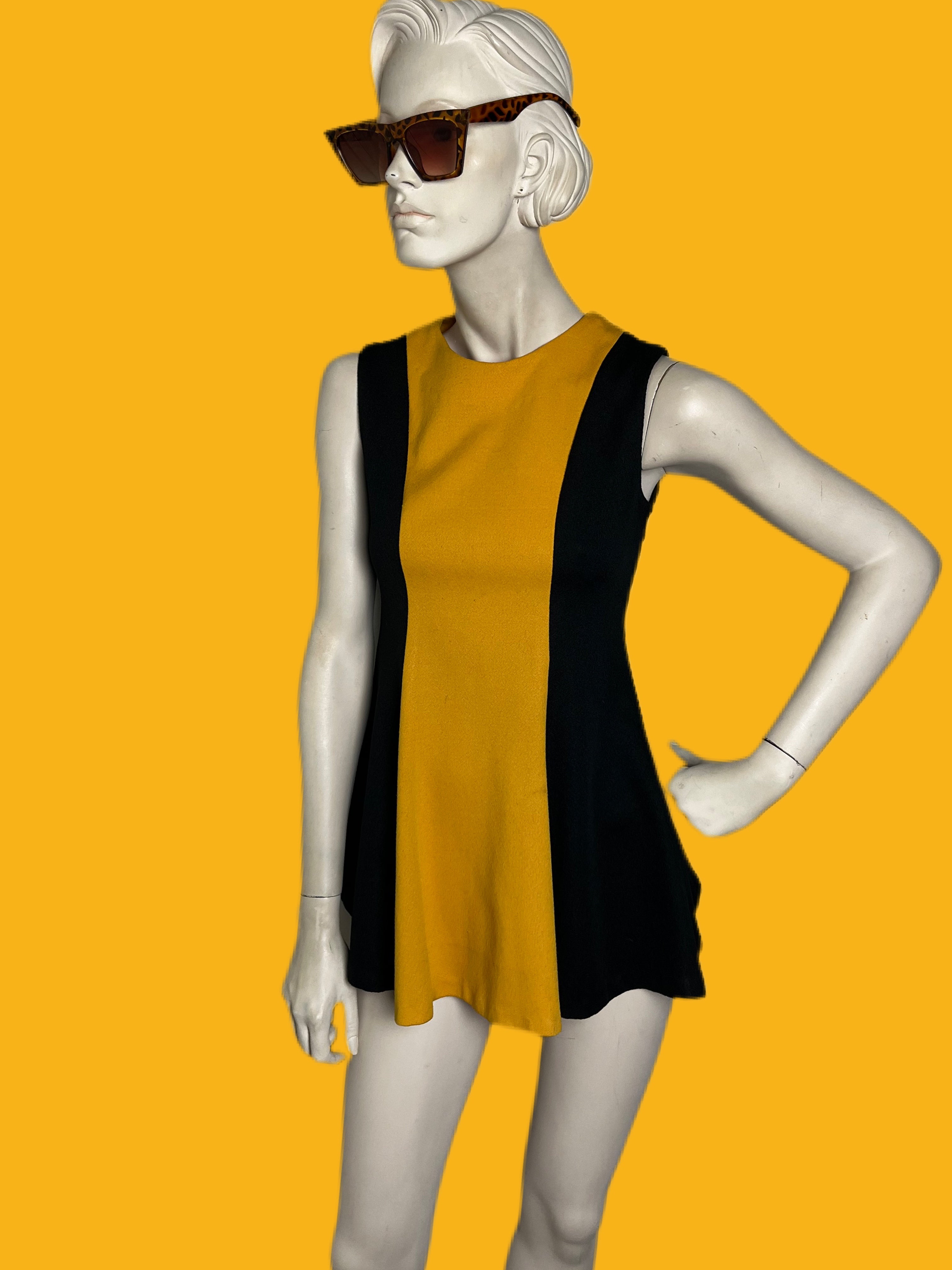Vintage 60s/70s Colorblock Micro Mini Skater Dress | Shop THRILLING
