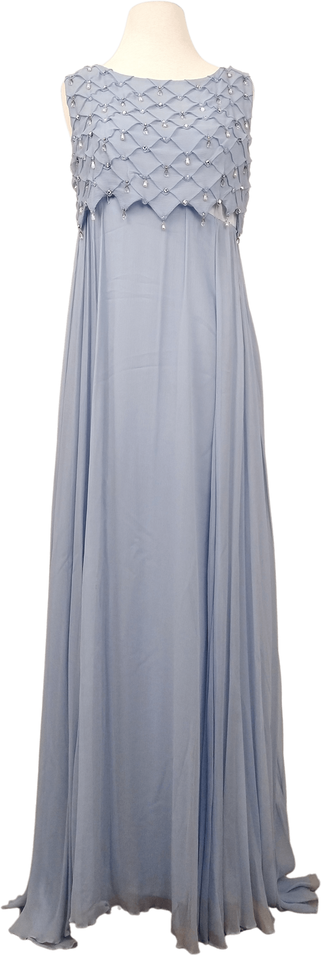 Vintage 60's Blue Chiffon Beaded Iridescent Rhinestone Dress | Shop ...