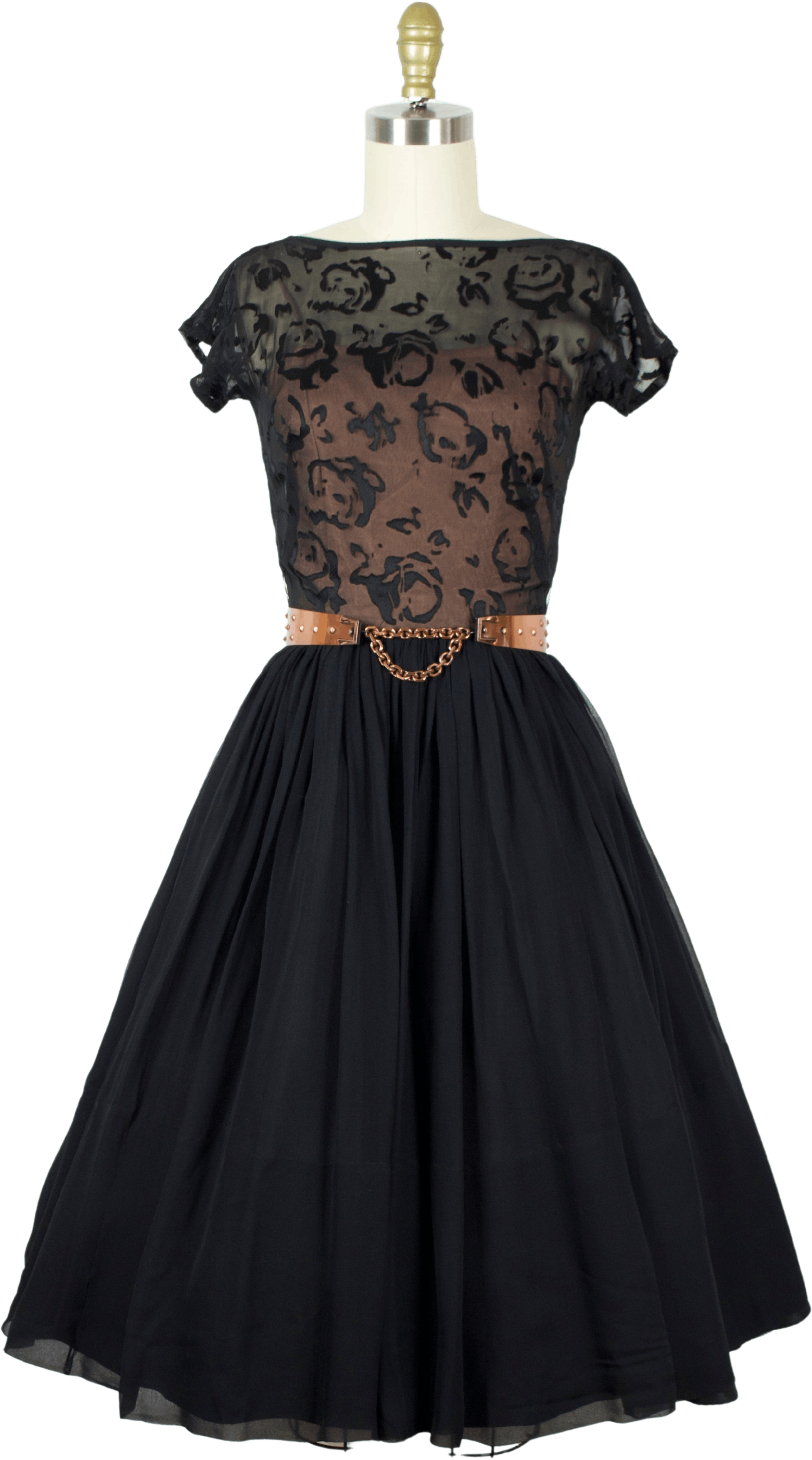 Vintage 50’s Black Slik Cocktail Chiffon Backless Dress by Saks Fifth Avenue Shop THRILLING