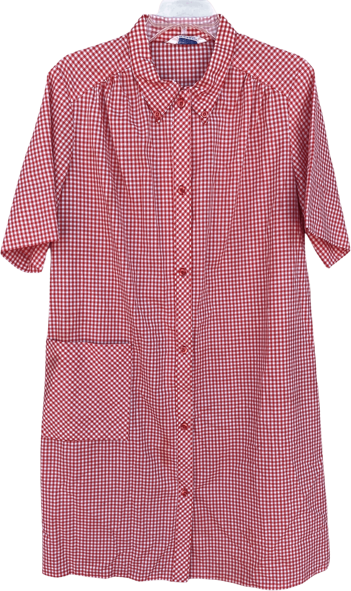 Vintage 60's Red and White Checkered House Dress with Pockets by Sears ...