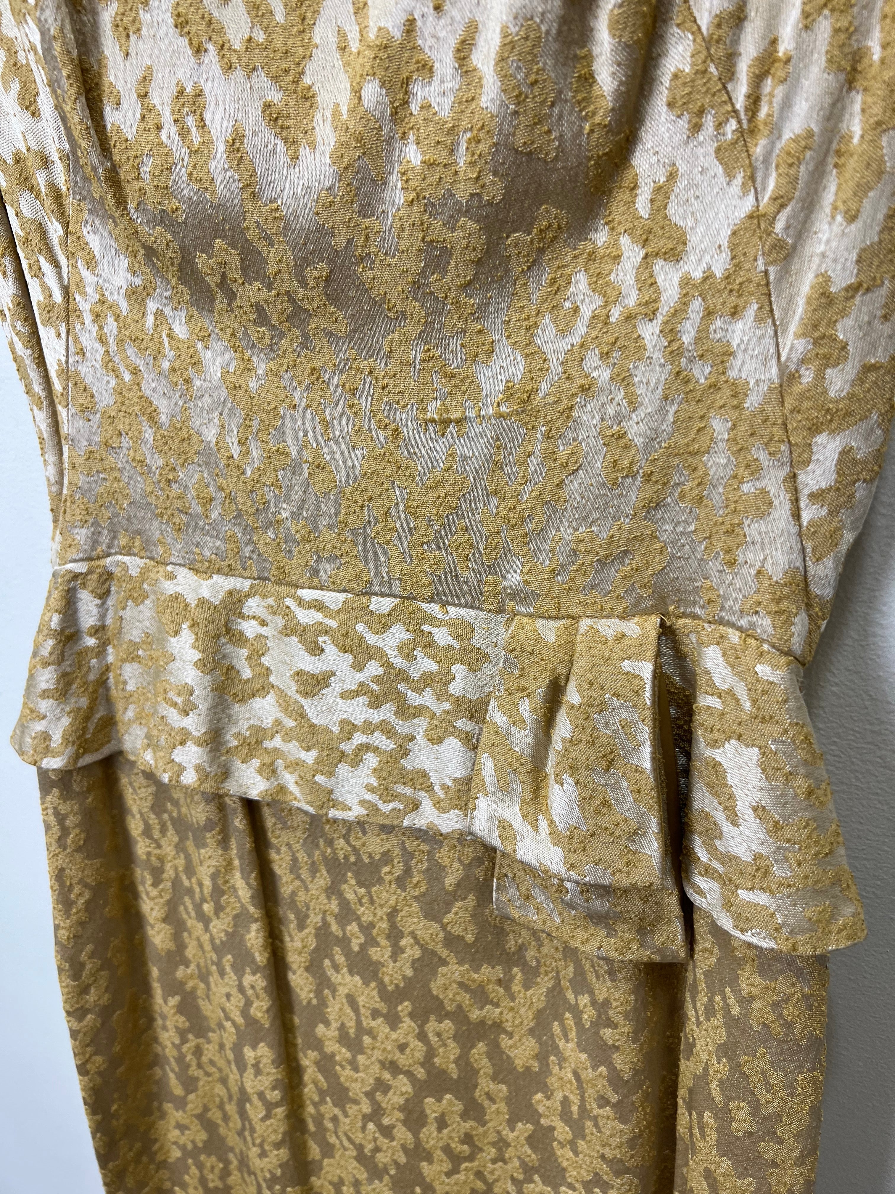 Vintage 60s Gold Brocade Empire Waist Made In Usa Union Label | Shop ...