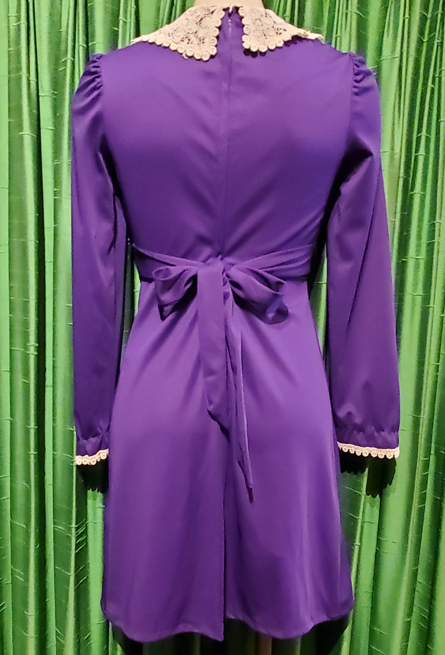 Vintage 70's Purple Babydoll Dress with Peter Pan Collar Shop THRILLING