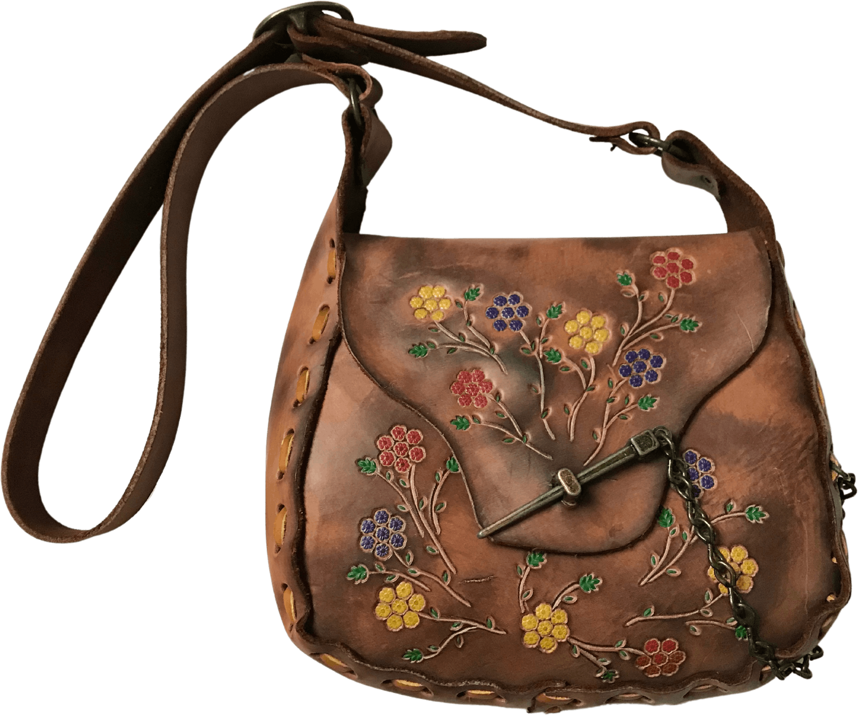 Vintage 70's Tooled Leather Shoulder Bag | Shop THRILLING