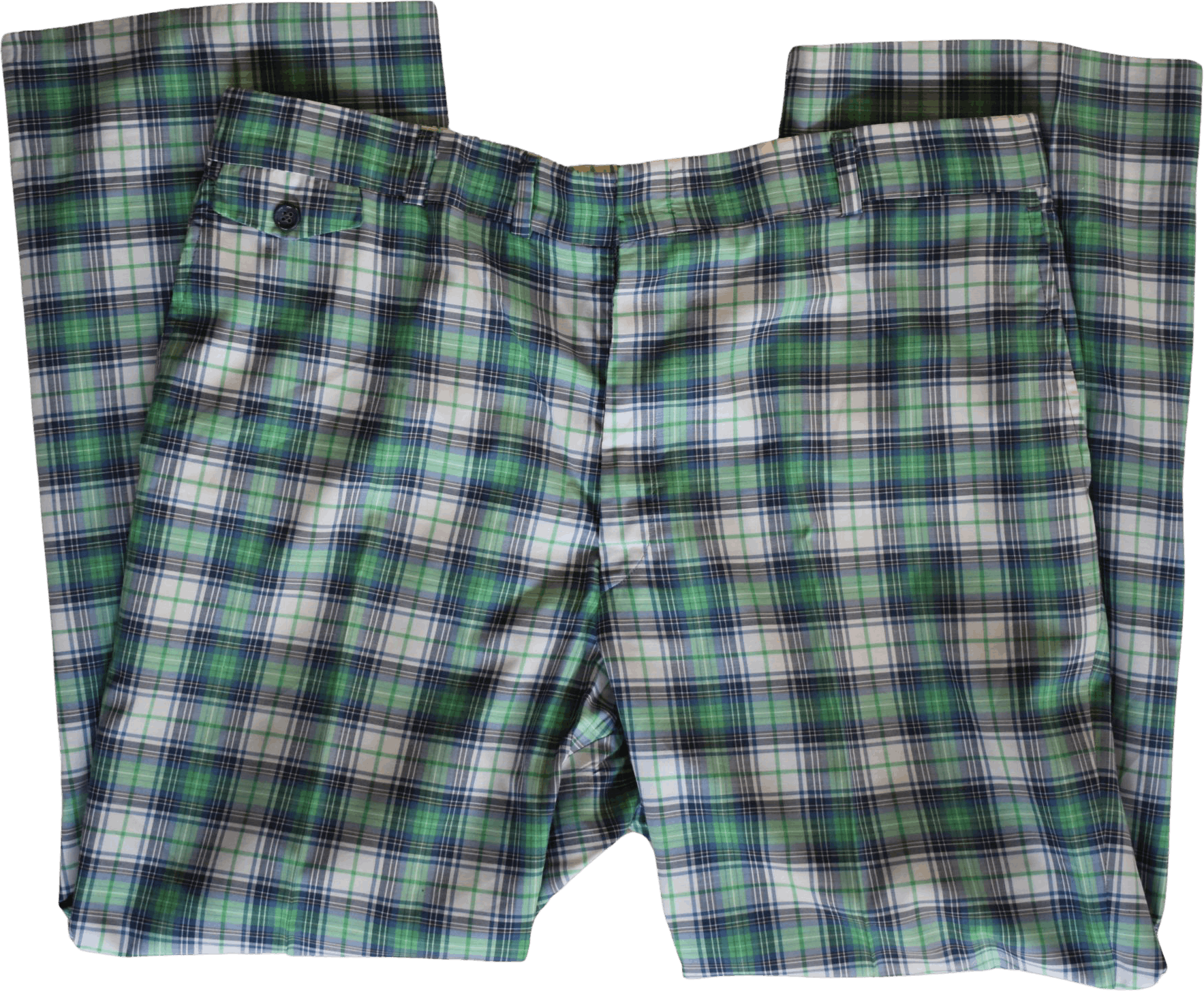 Vintage 60's Green and Blue Mens Plaid Pants by John Weitz By Glen Oaks
