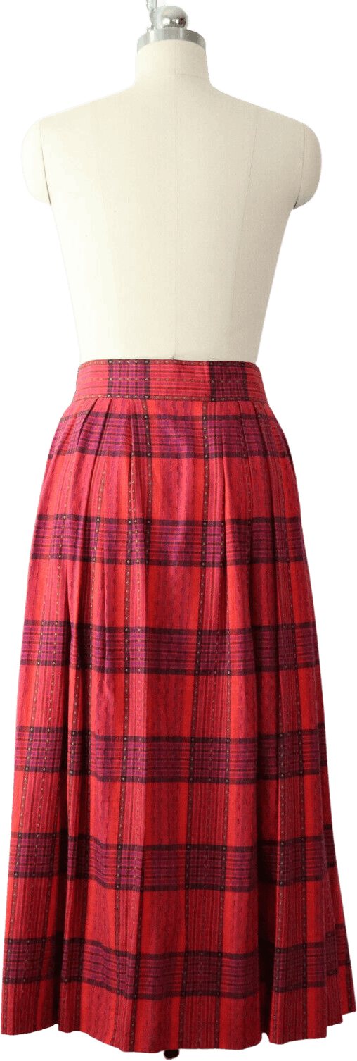 Vintage 90's Woven Plaid Midi Skirt | Shop THRILLING