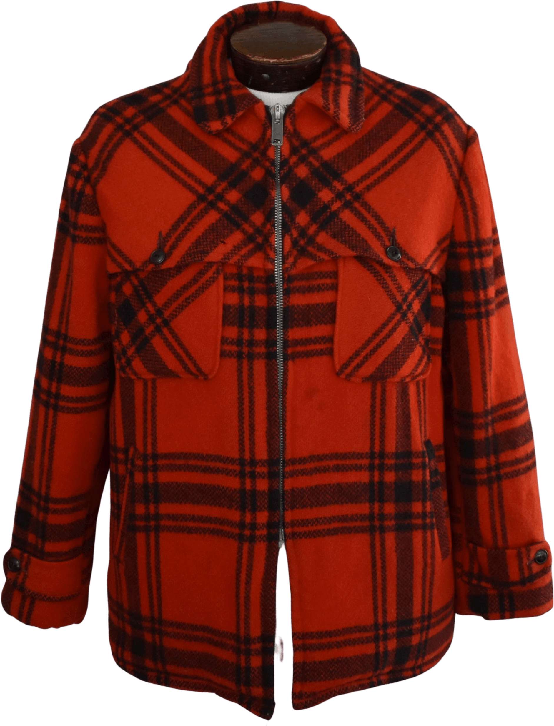 Vintage 60's Buffalo Plaid Zip Front Coat by Brent | Shop THRILLING