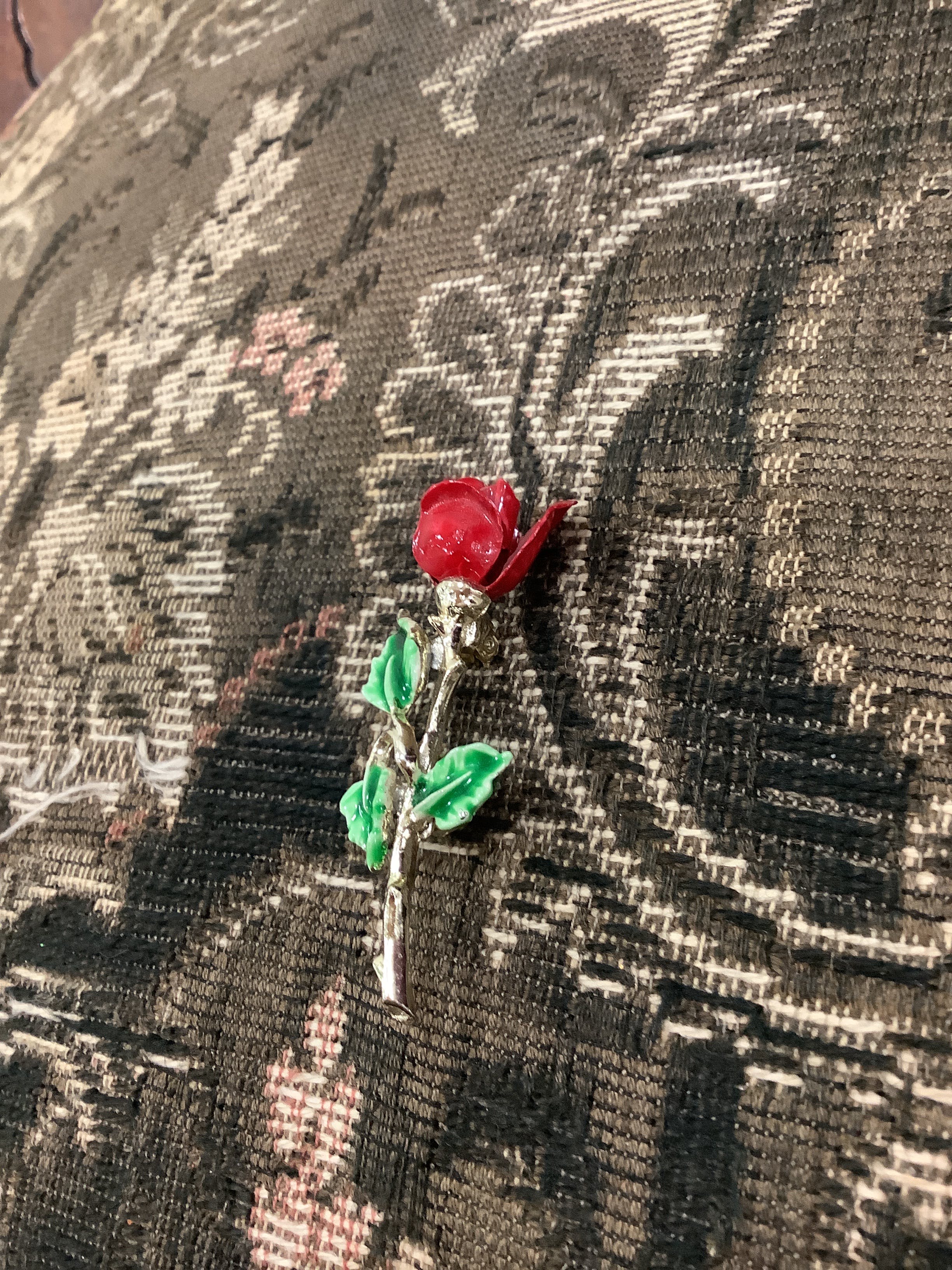Pinned Roses Vintage Enamel Rose Pin | Shop THRILLING
