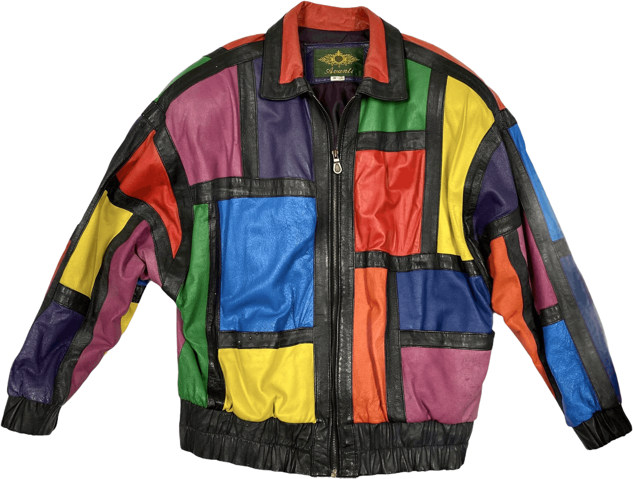 Retro Color Block Jacket Vintage 90's Colorblock Leather Jacket | Shop THRILLING