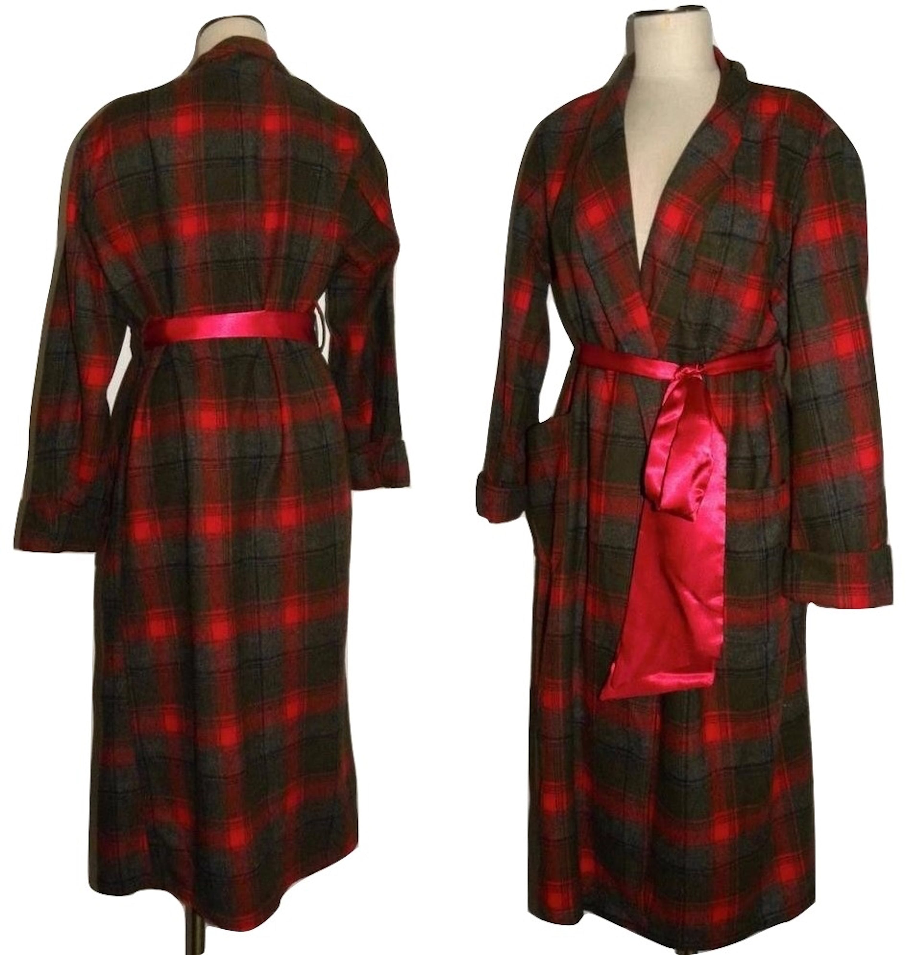 Red Cowboy Robe Vintage 50's/60's Red Tartan Wool Robe | Shop THRILLING