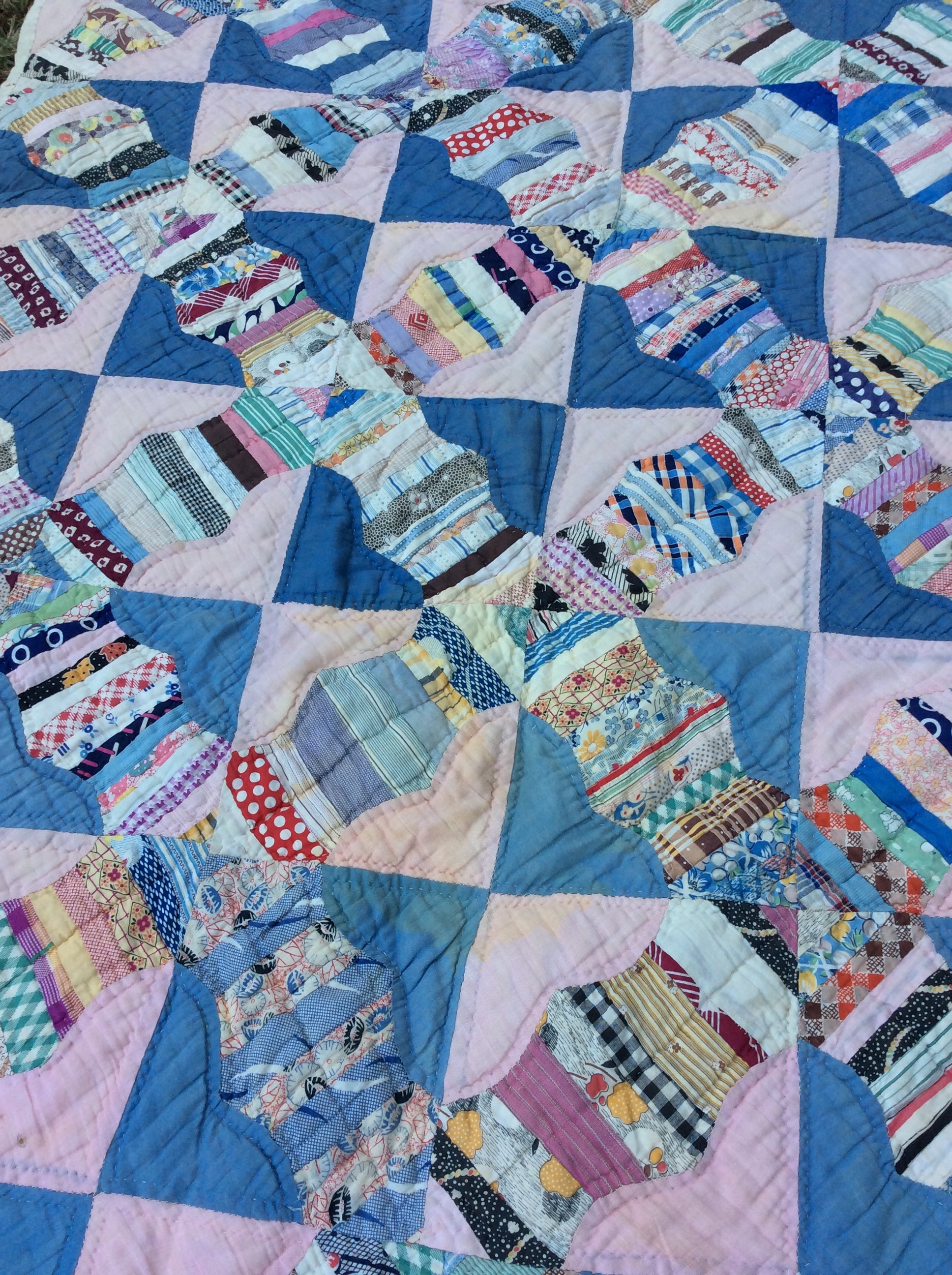 Vintage 30s/40s Antique Pastel Patchwork Checkerboard Quilt | Shop ...