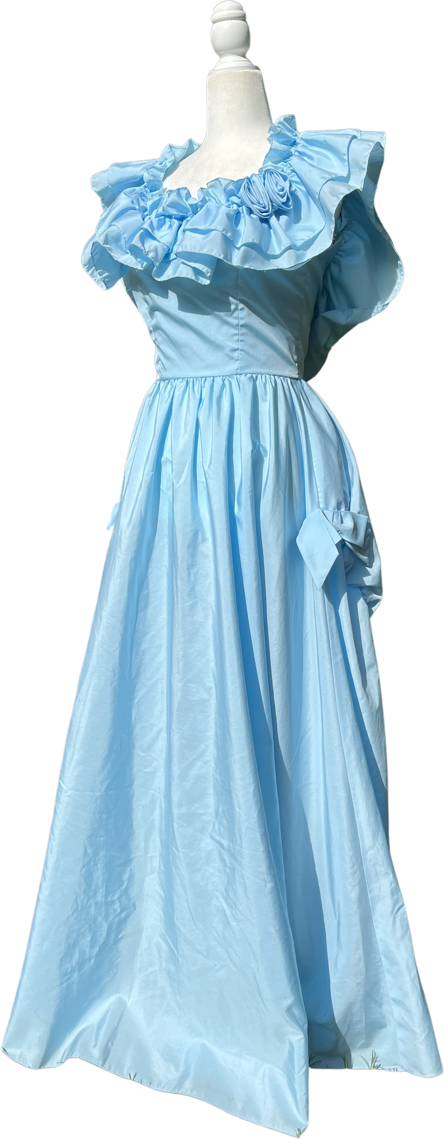 Vintage 70s/80s Blue Off The Shoulder Ruffled Formal Prom Dress | Shop  THRILLING