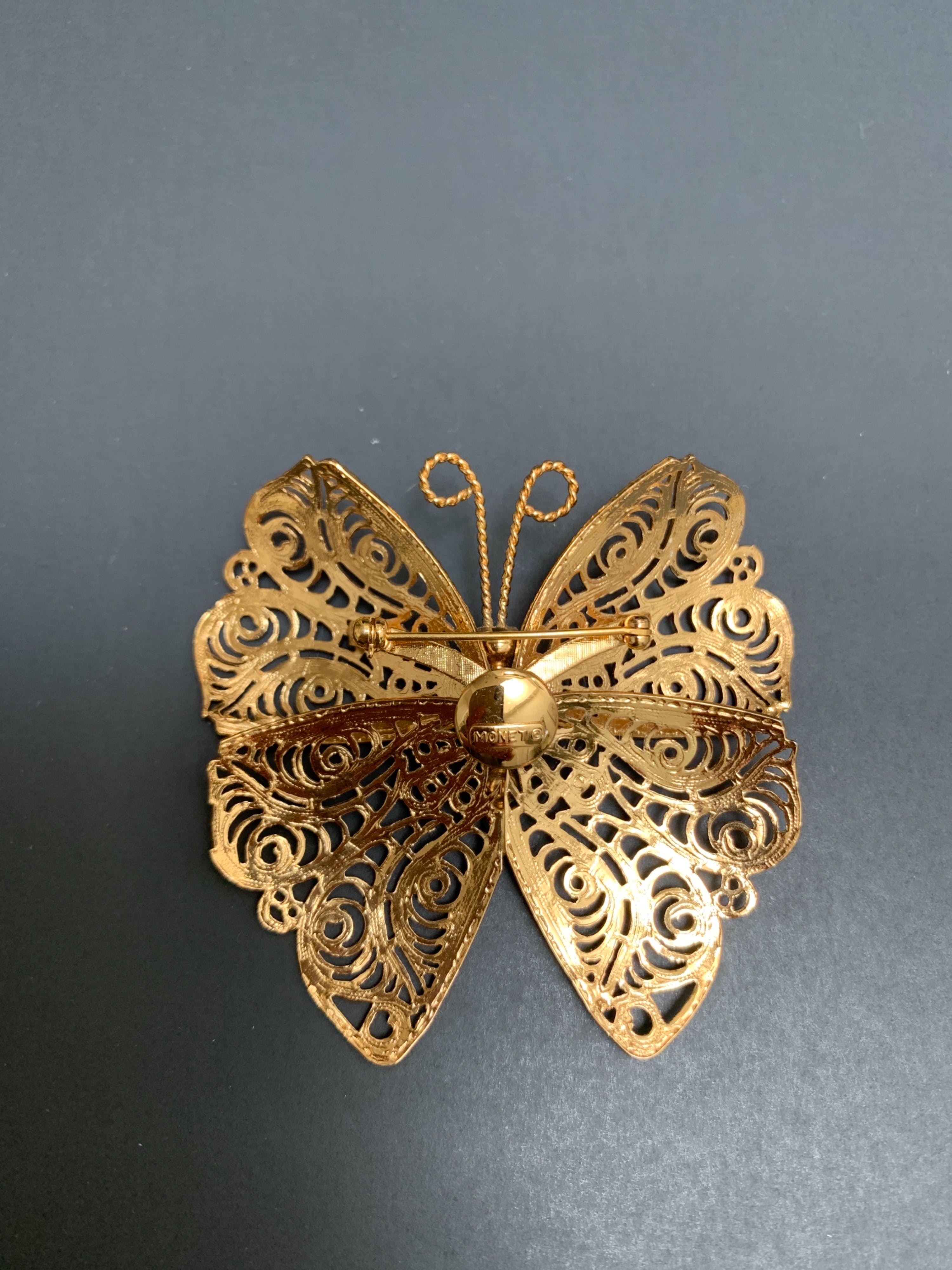 Vintage 70's Goldtone Monet Butterfly Pin by Monet | Shop THRILLING