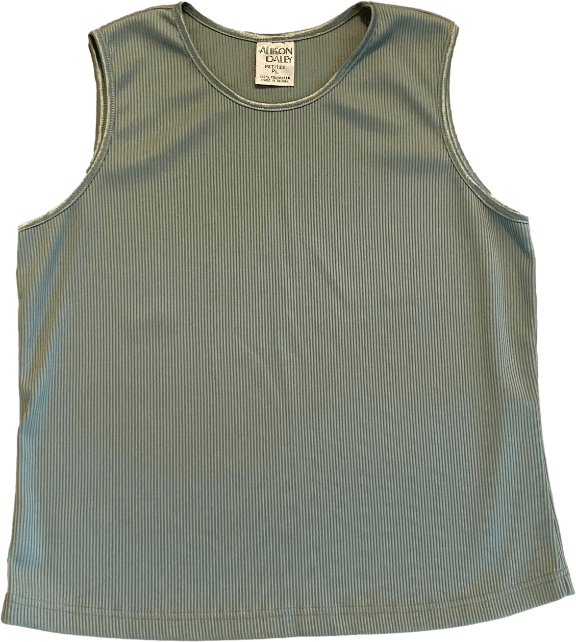 Vintage 90's Sage Green Ribbed Tank Top by Allison Daley Petites | Shop ...