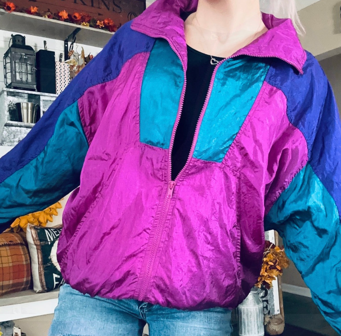 Vintage 80s/90s Funky Colorblock 80s Track Jacket By Diana Marco | Shop ...